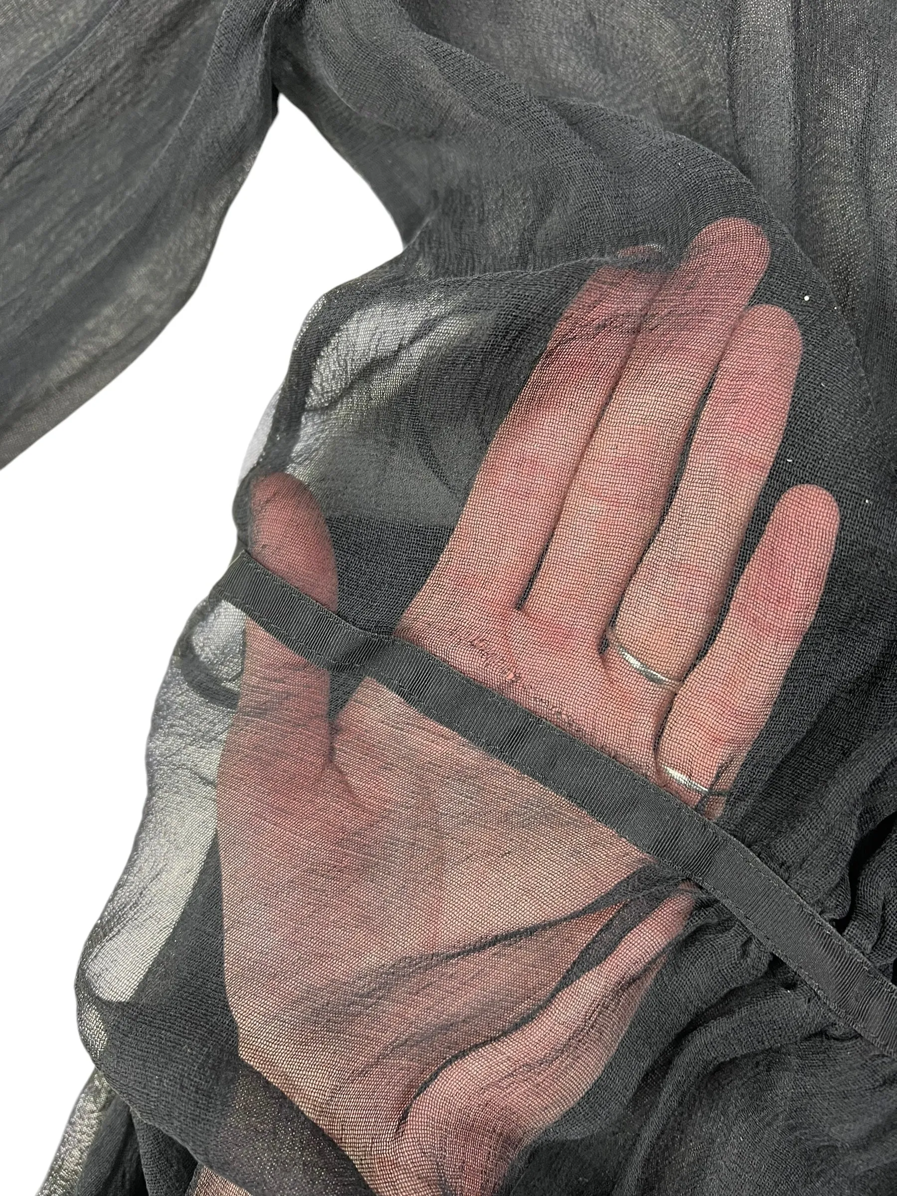 Emporio Armani 2009 sheer silk blouse with pussy bow