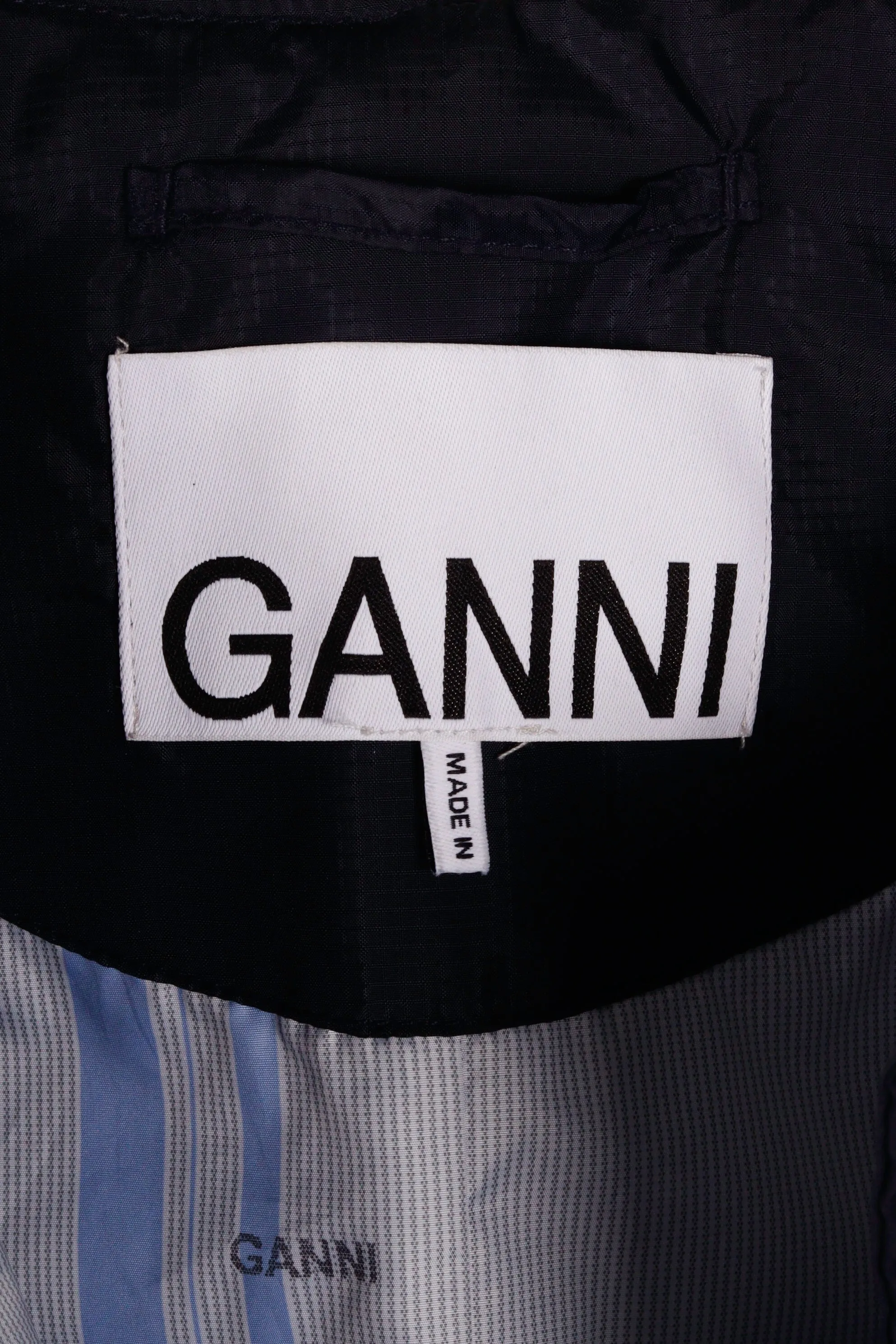 Ganni FW23 'Belted Quilted Recycled Ripstop' Vest Navy (2023)