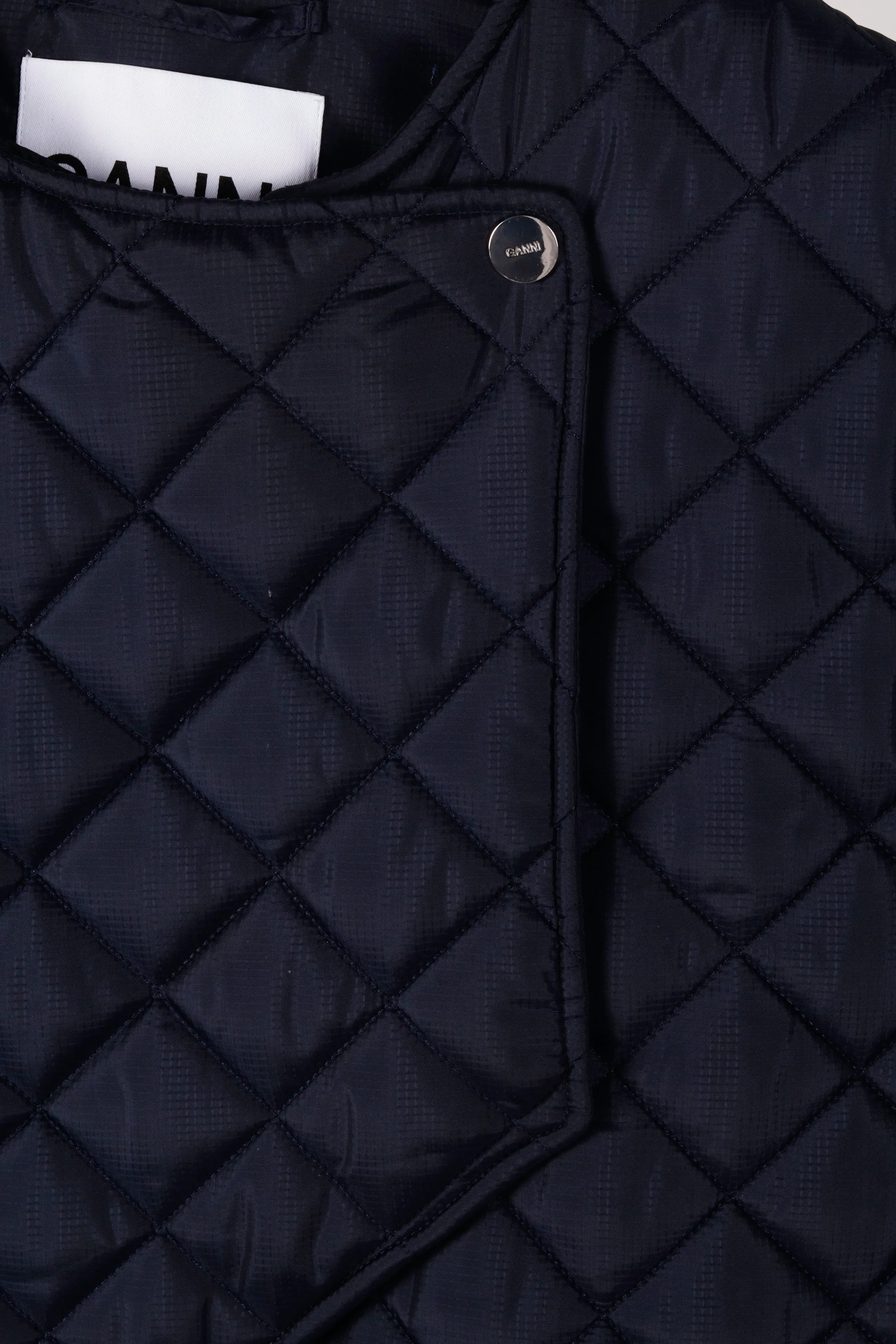 Ganni FW23 'Belted Quilted Recycled Ripstop' Vest Navy (2023)