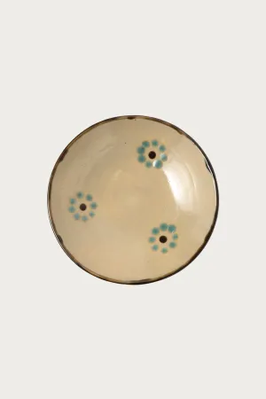Hamadagama Medium Round Plate - Blue Dots
