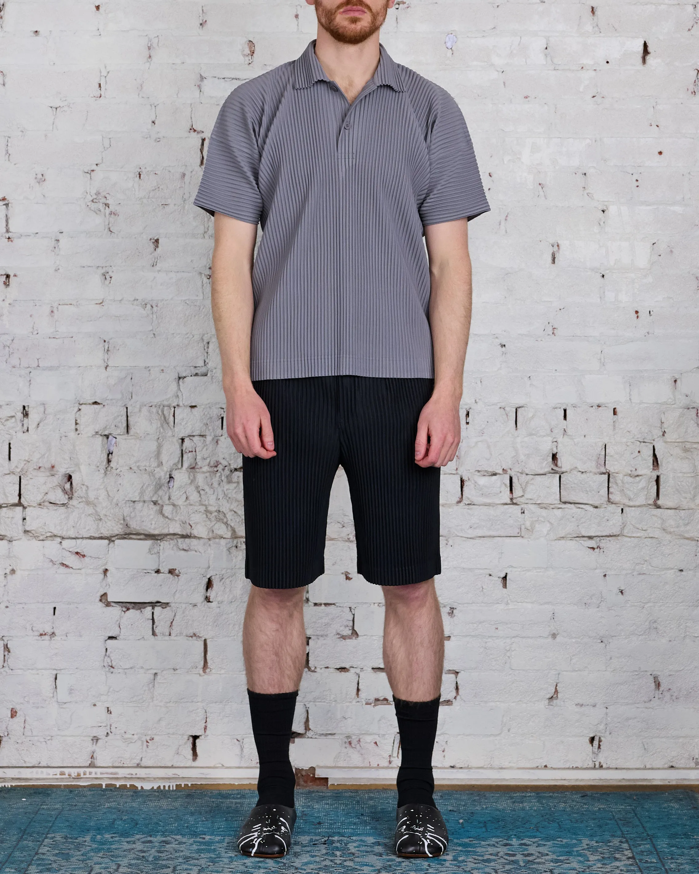 HOMME PLISS ISSEY MIYAKE Pleats May Polo Warm Gray