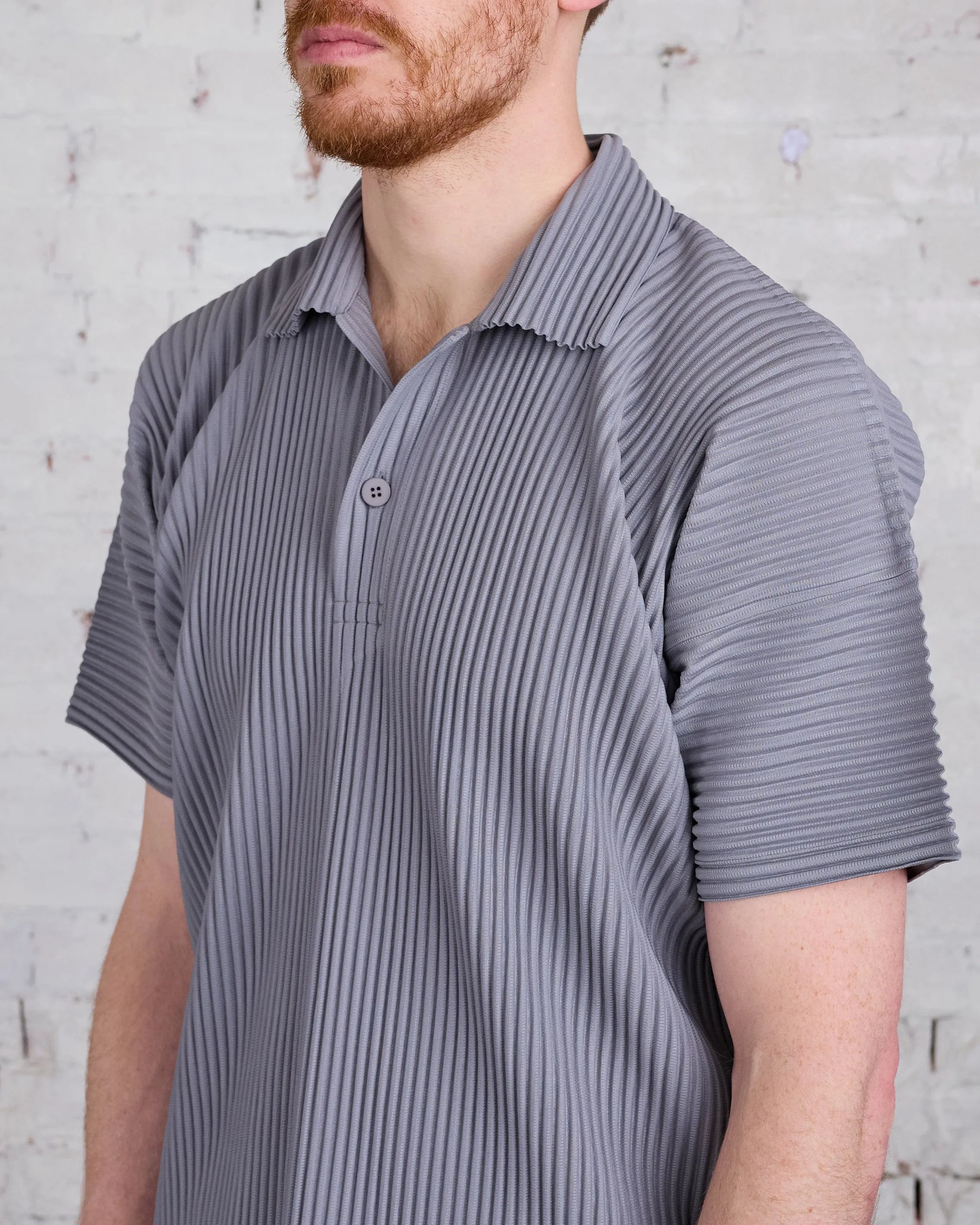 HOMME PLISS ISSEY MIYAKE Pleats May Polo Warm Gray