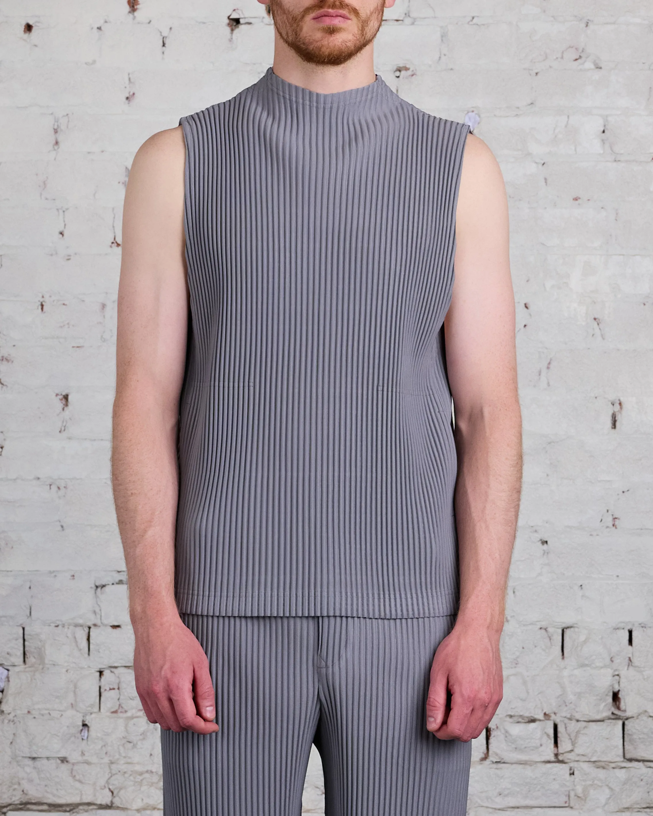 HOMME PLISS ISSEY MIYAKE Pleats May Vest Warm Gray