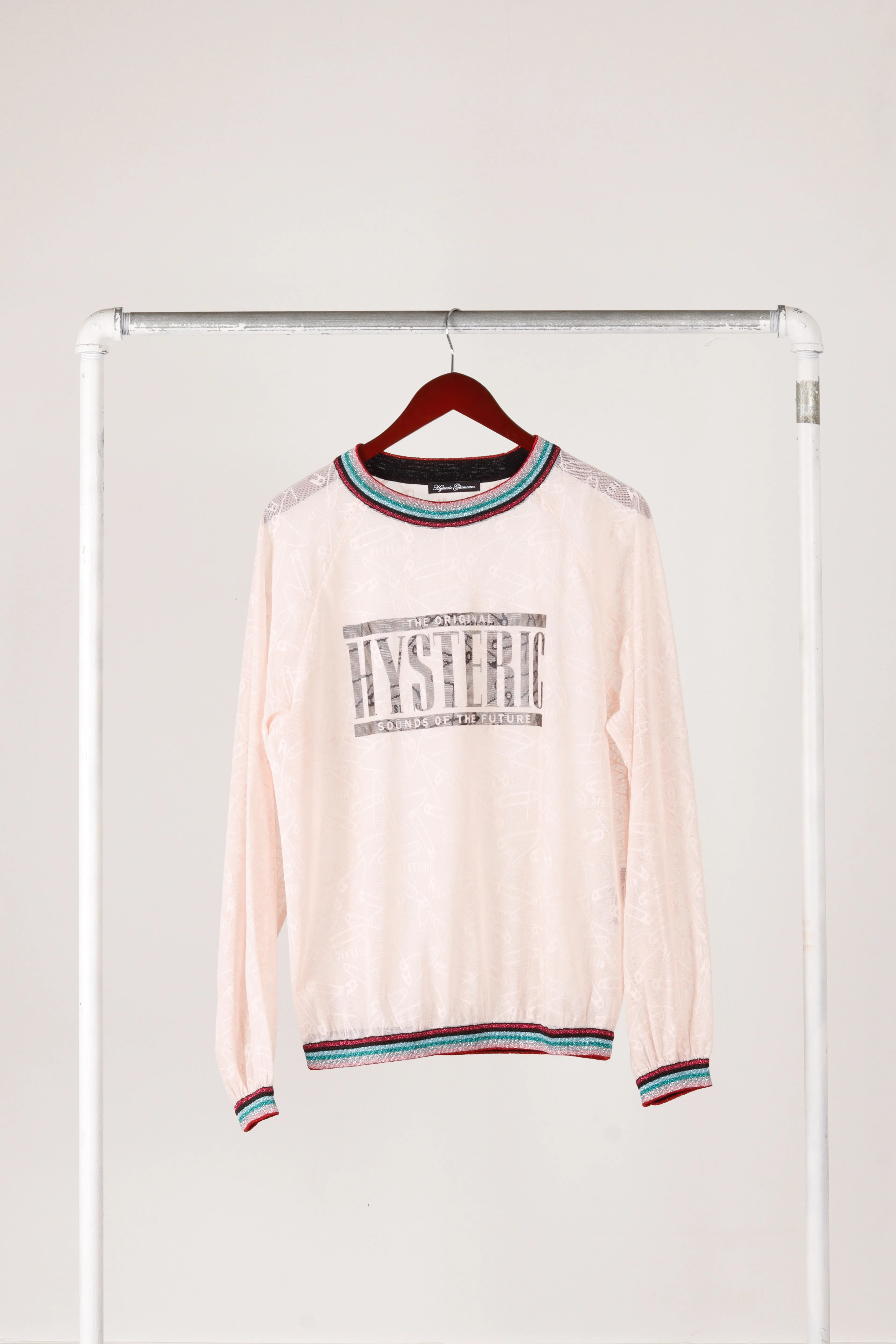 Hysteric Glamour SS18 'Jacquard Pin Mesh' Pullover Pink (2018)