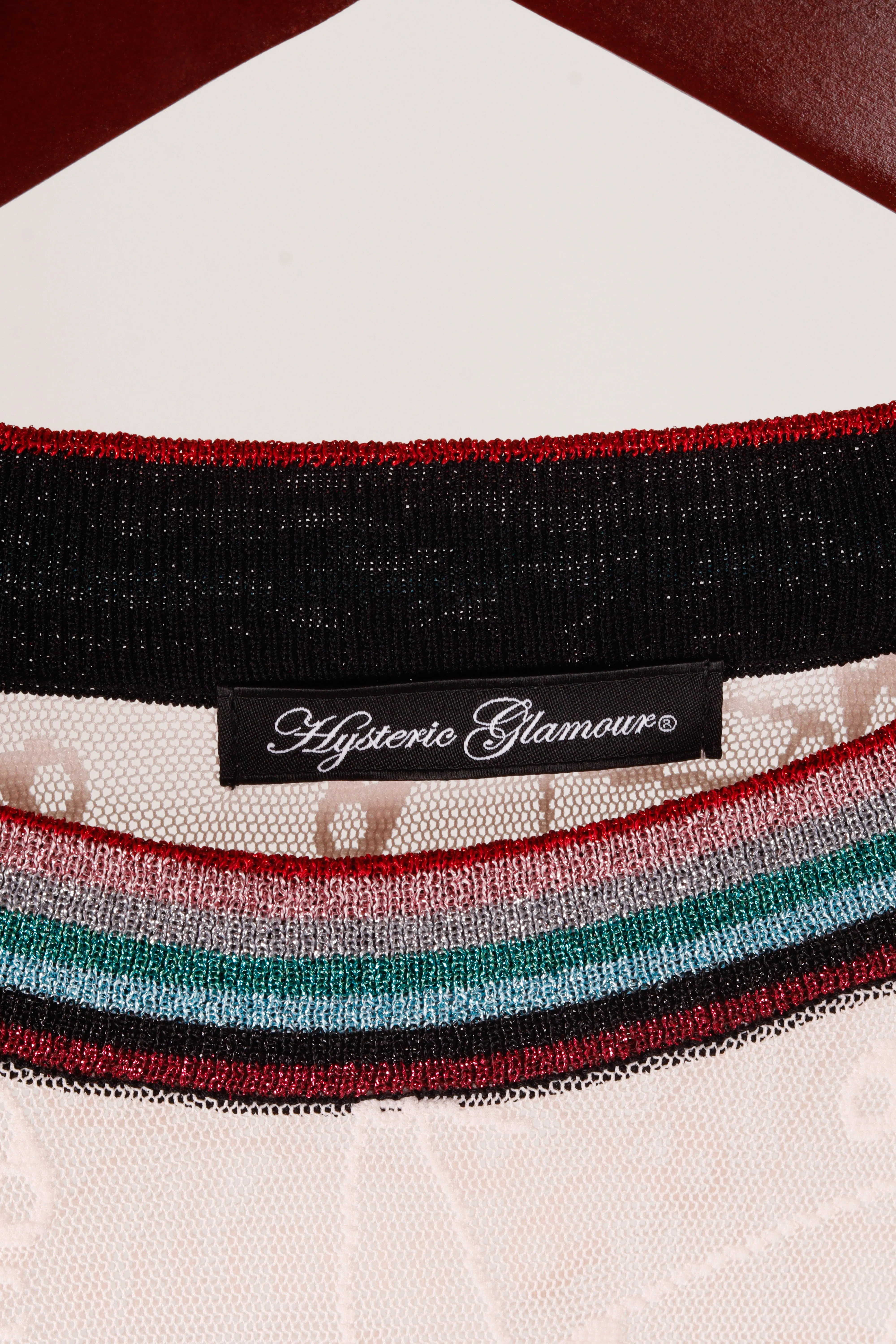 Hysteric Glamour SS18 'Jacquard Pin Mesh' Pullover Pink (2018)