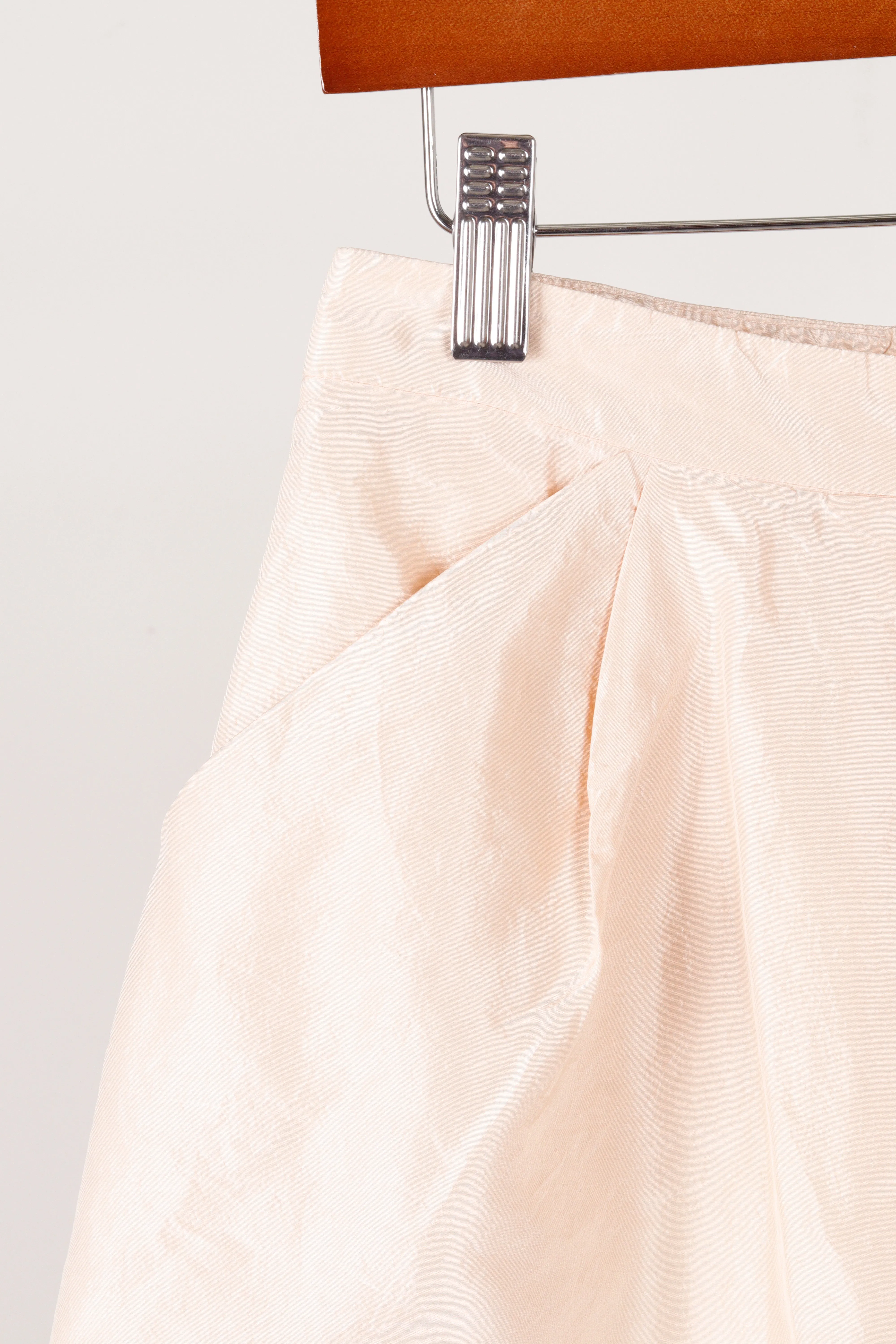 Jil Sander Navy 'Silk' Midi Skirt Pink