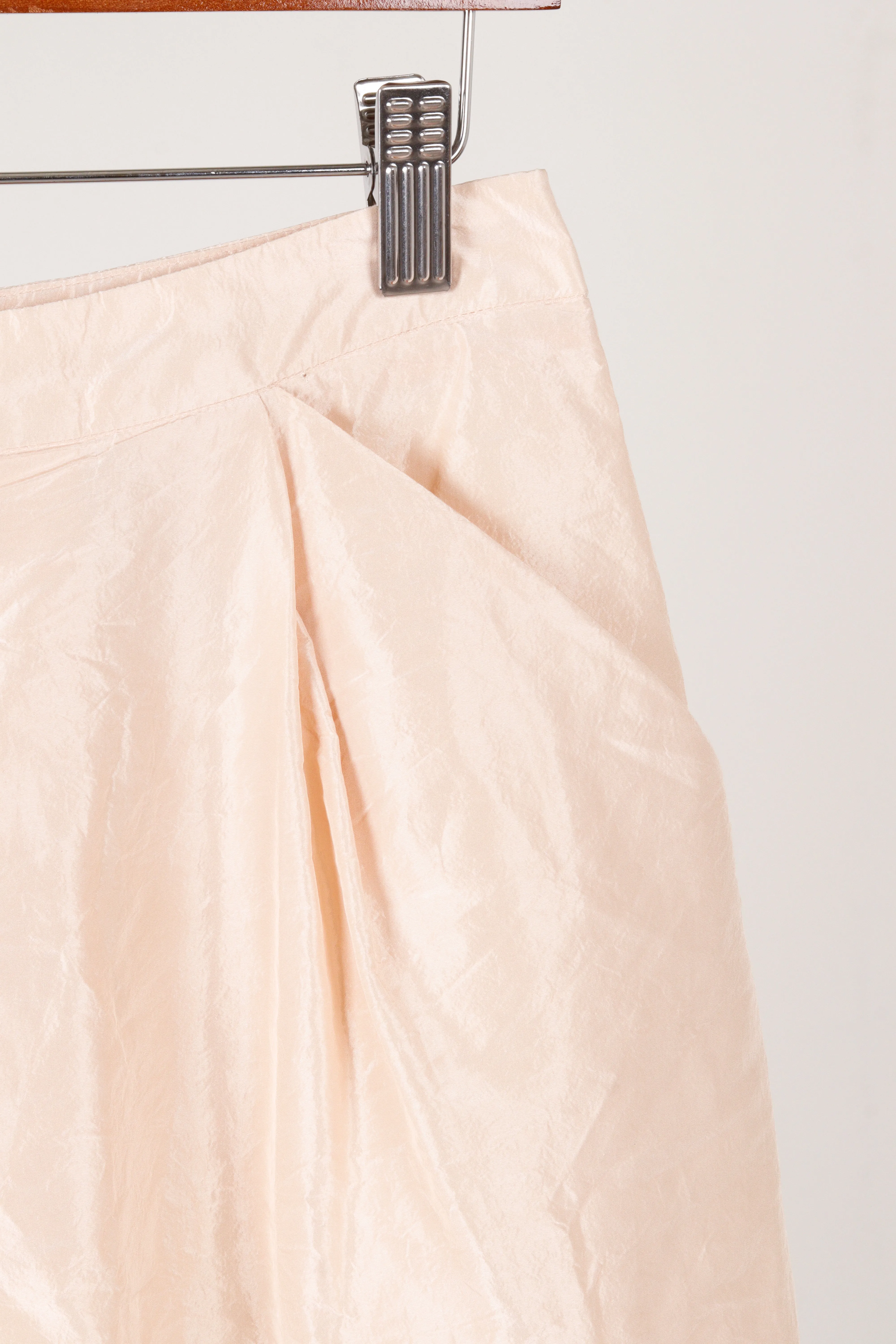 Jil Sander Navy 'Silk' Midi Skirt Pink
