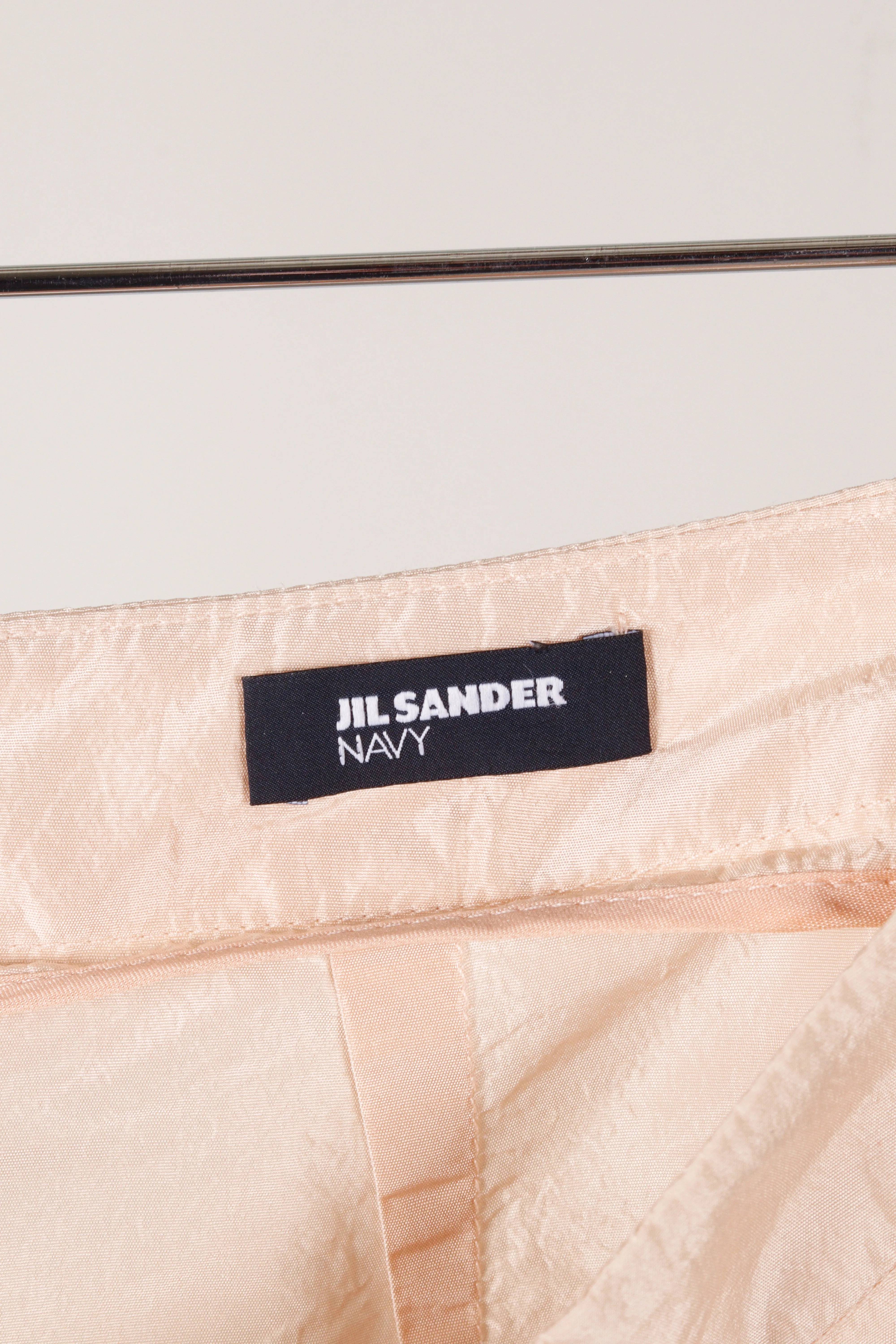 Jil Sander Navy 'Silk' Midi Skirt Pink