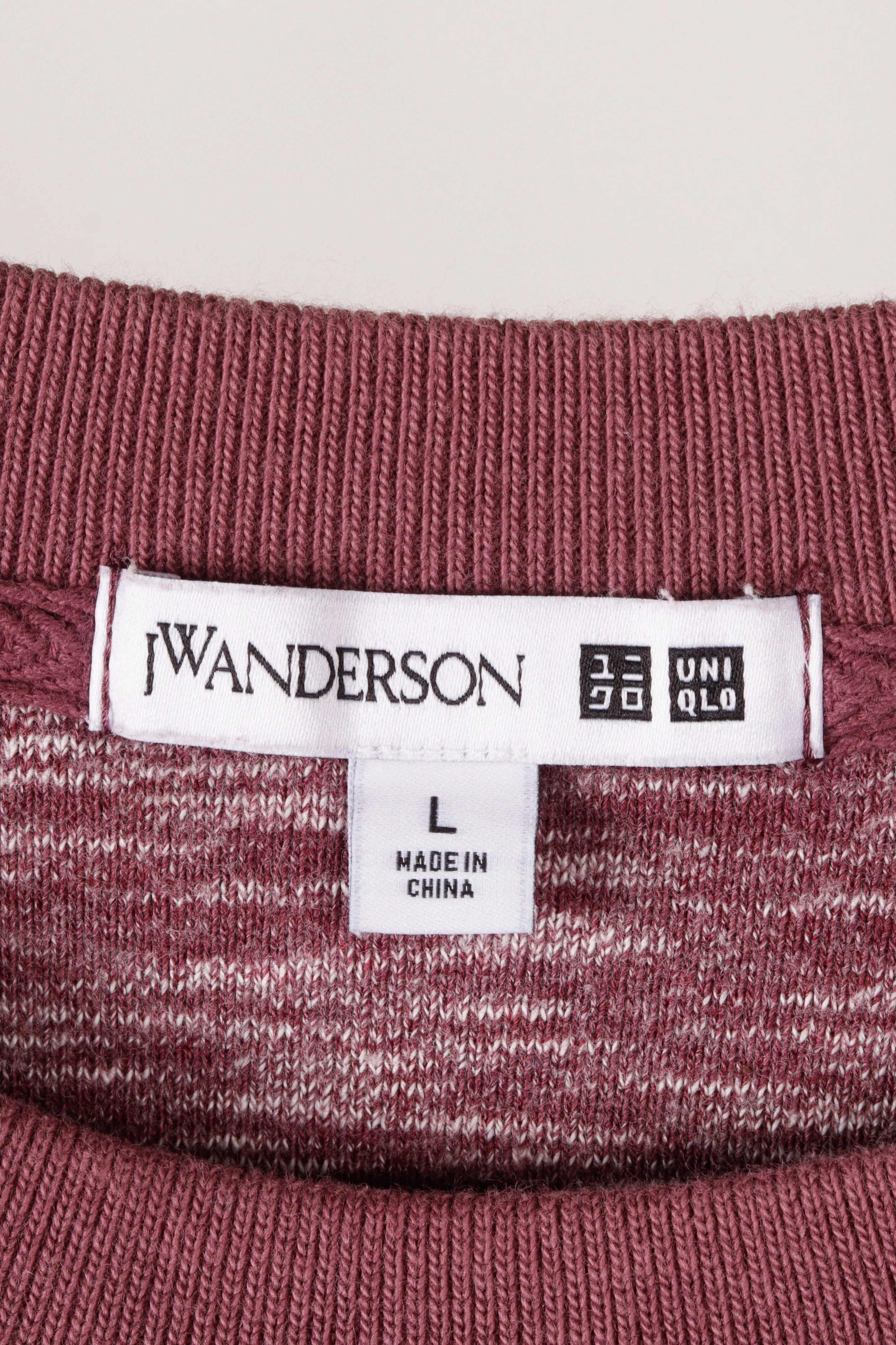 JW Anderson x Uniqlo SS20 'Marled Pattern' Crewneck Sweatshirt Burgundy (2020)