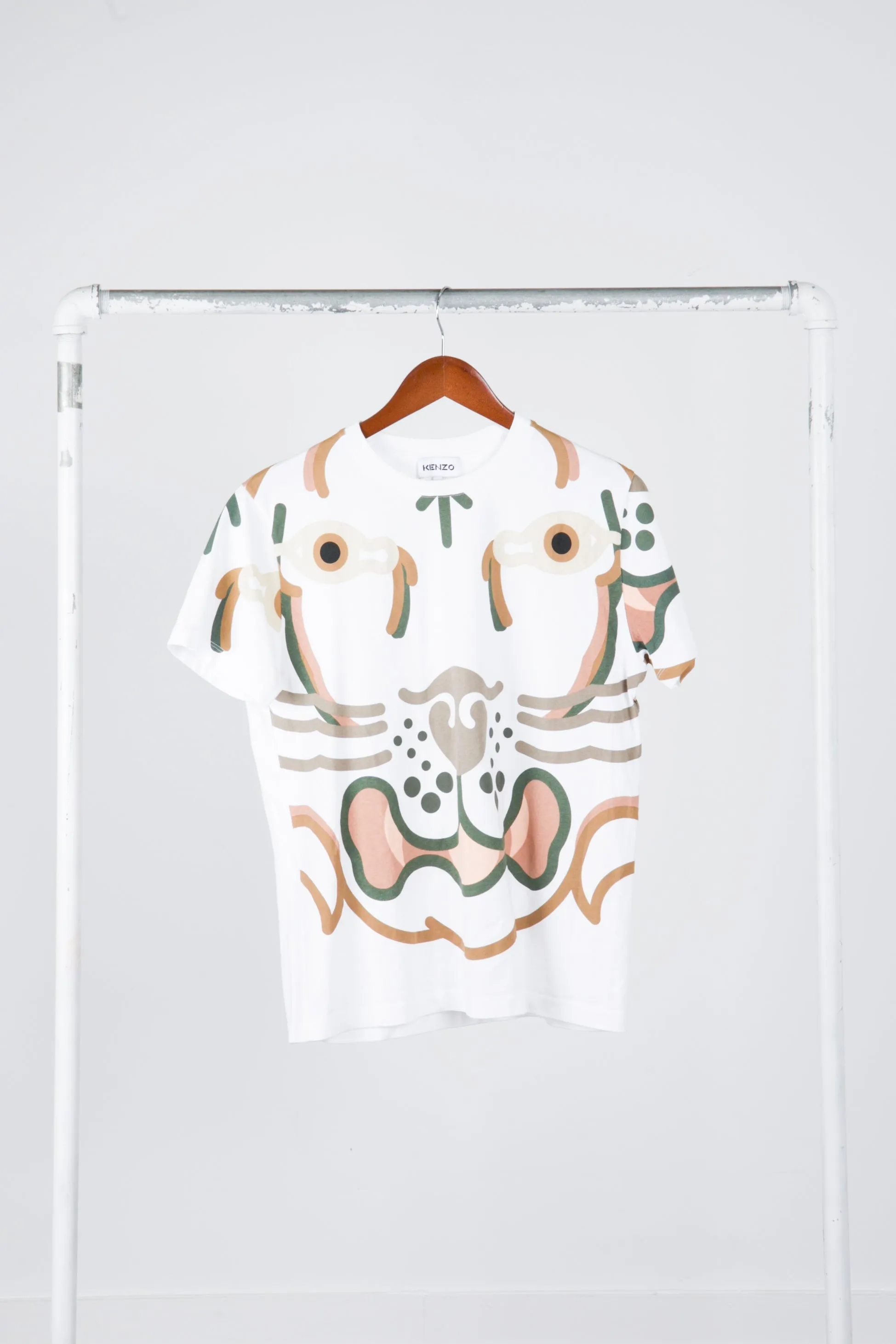 Kenzo SS21 'Abstract Tiger Print' T-Shirt White (2021)