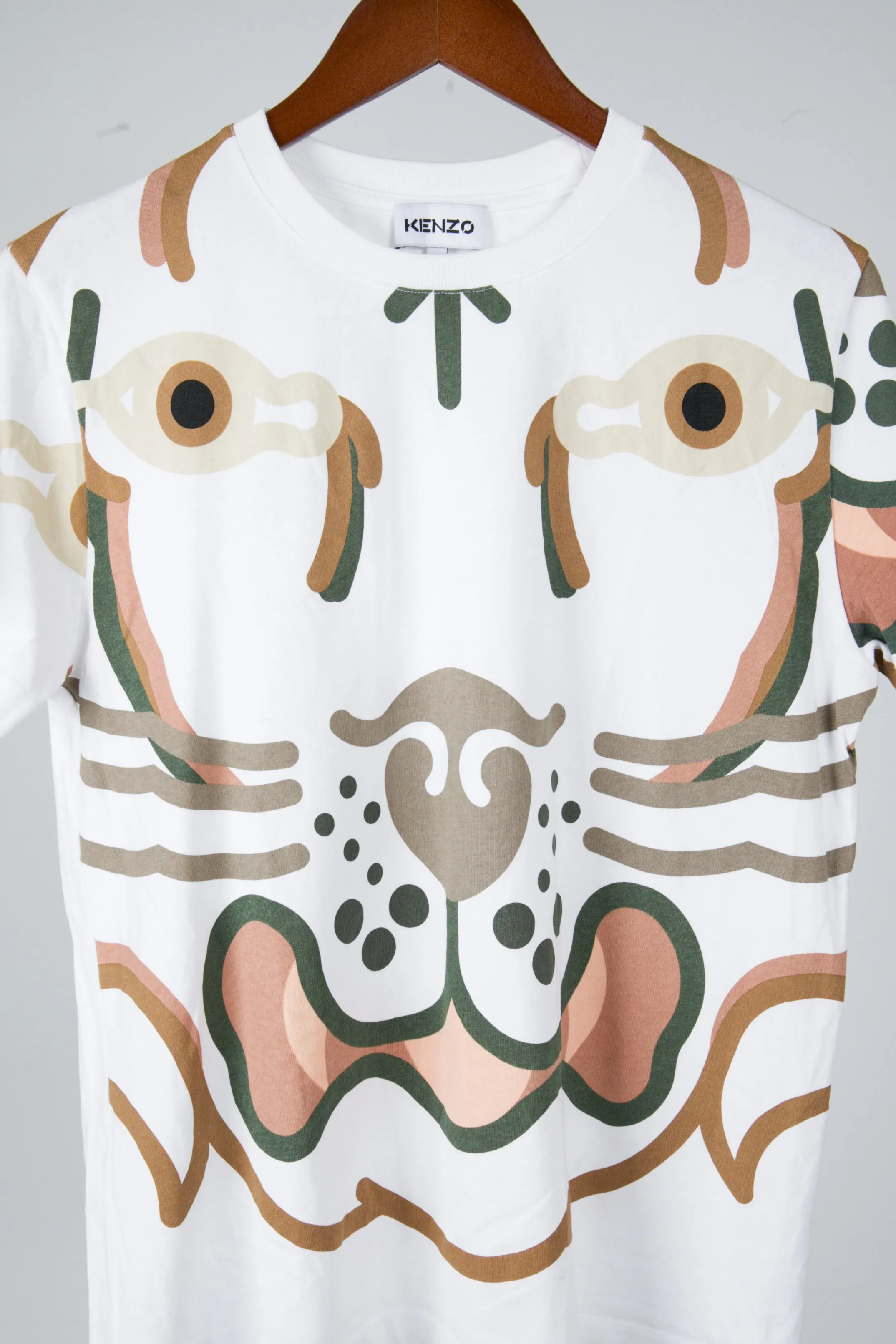 Kenzo SS21 'Abstract Tiger Print' T-Shirt White (2021)