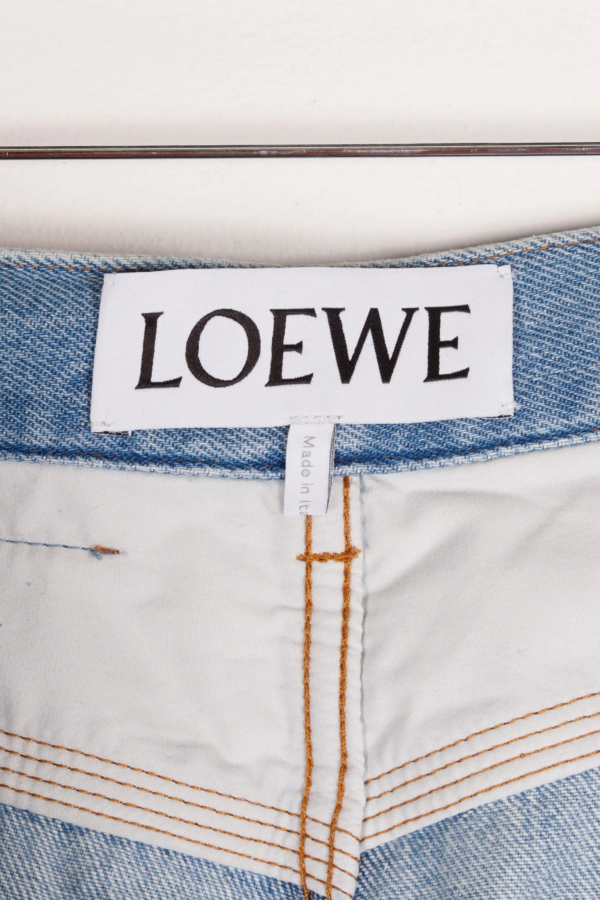 Loewe SS22 'Two Tone Wash Cropped' Jeans (2022)