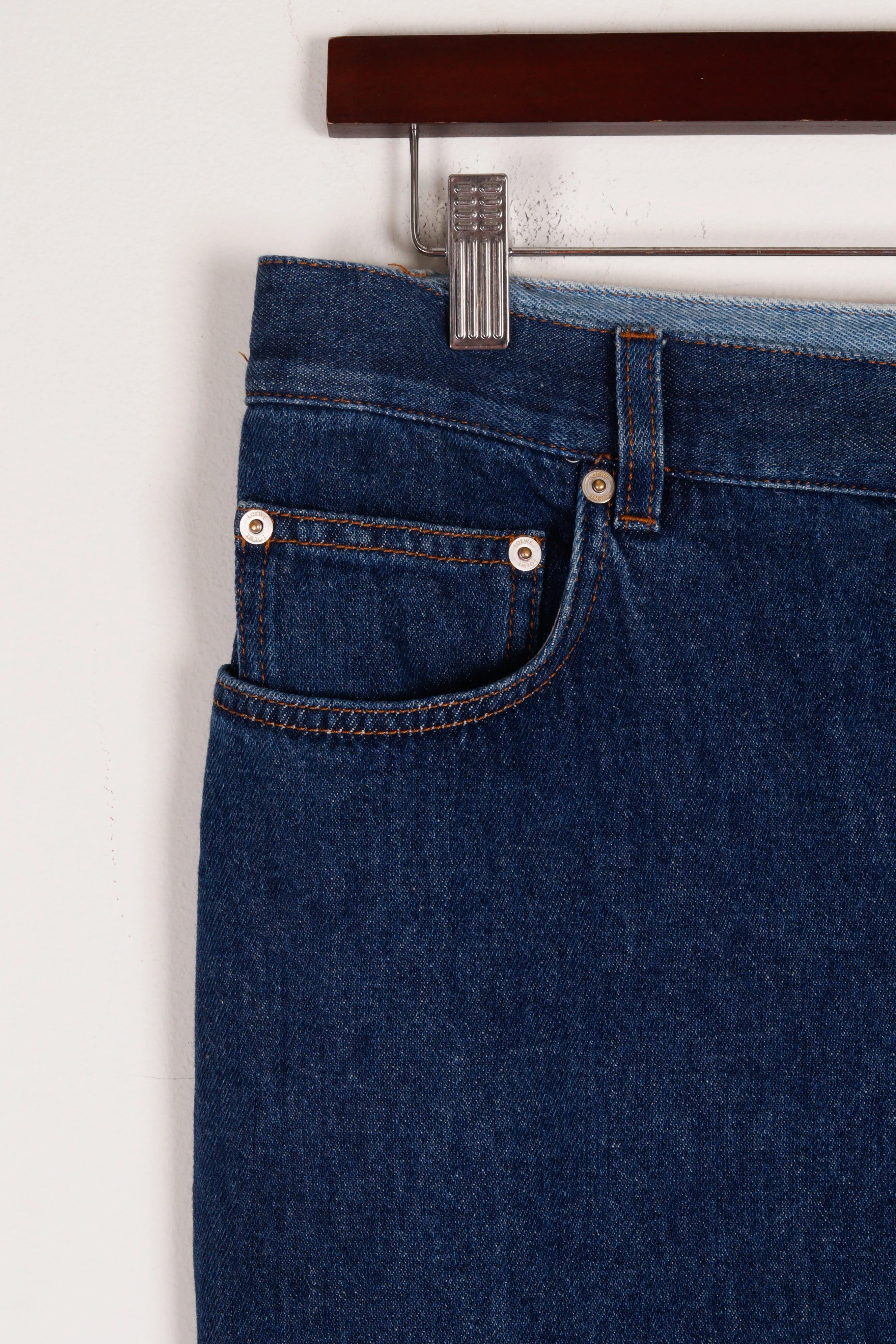 Loewe SS22 'Two Tone Wash Cropped' Jeans (2022)