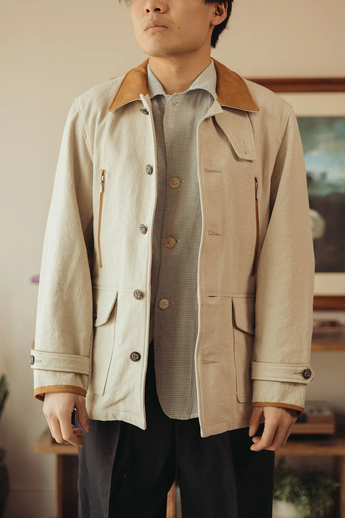 Loran Herringbone Hunting Jacket - Khaki