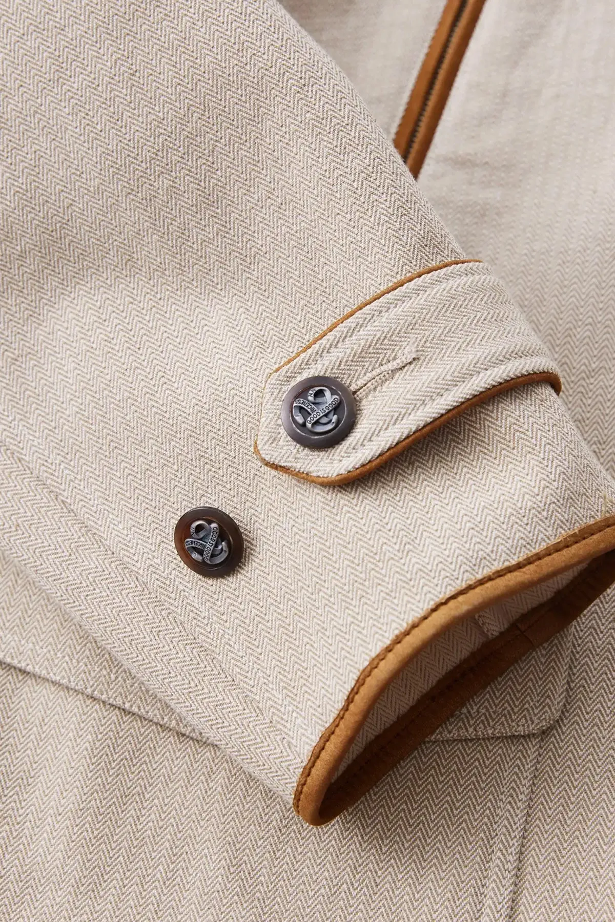 Loran Herringbone Hunting Jacket - Khaki