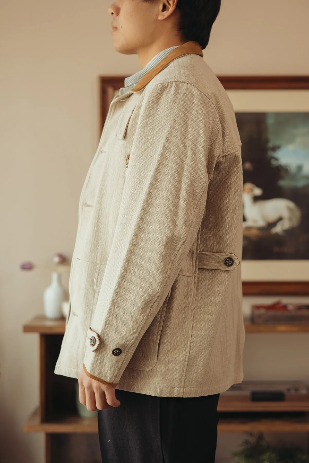 Loran Herringbone Hunting Jacket - Khaki