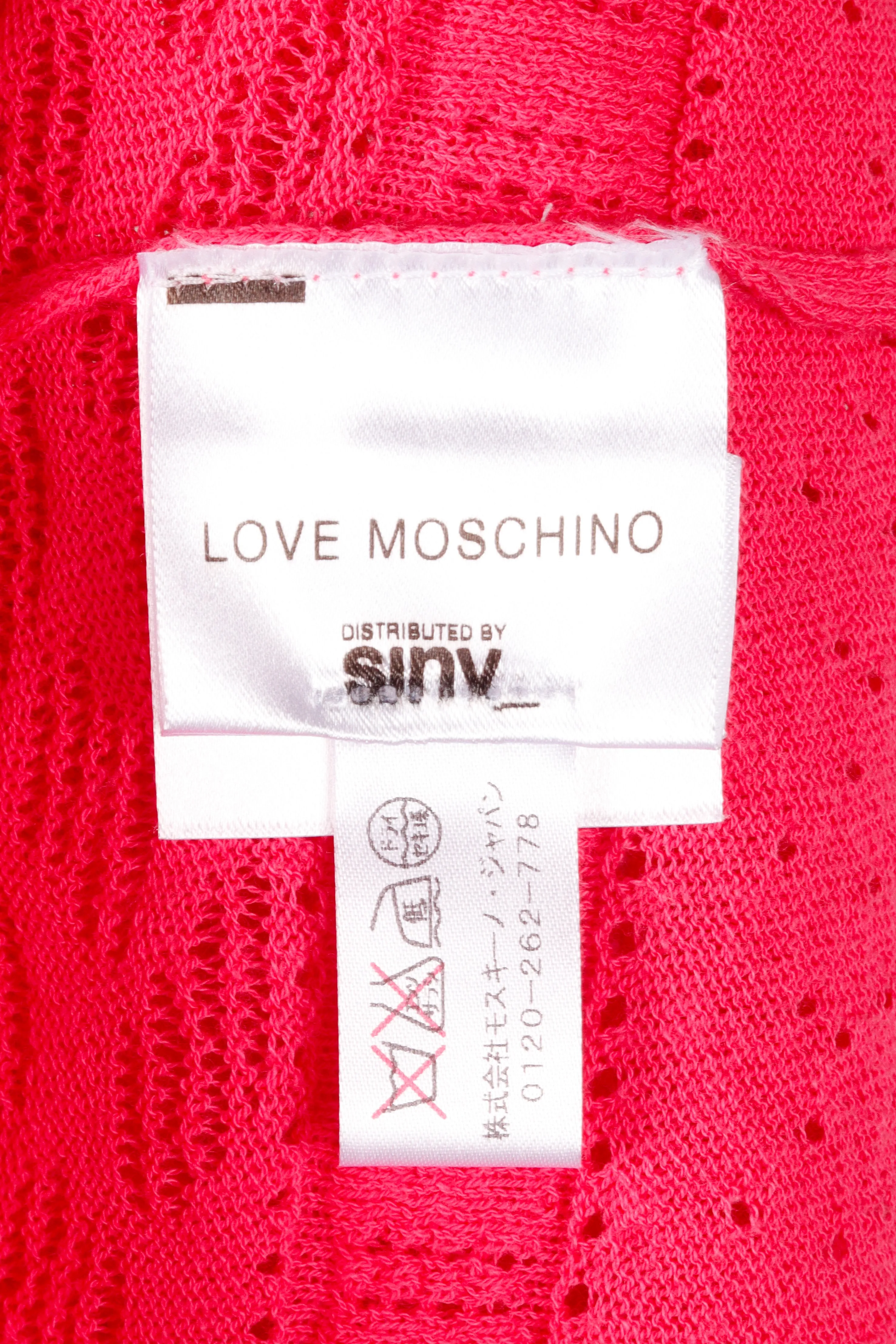Love Moschino Womens 'Pattern Knit Mesh' Cardigan Pink