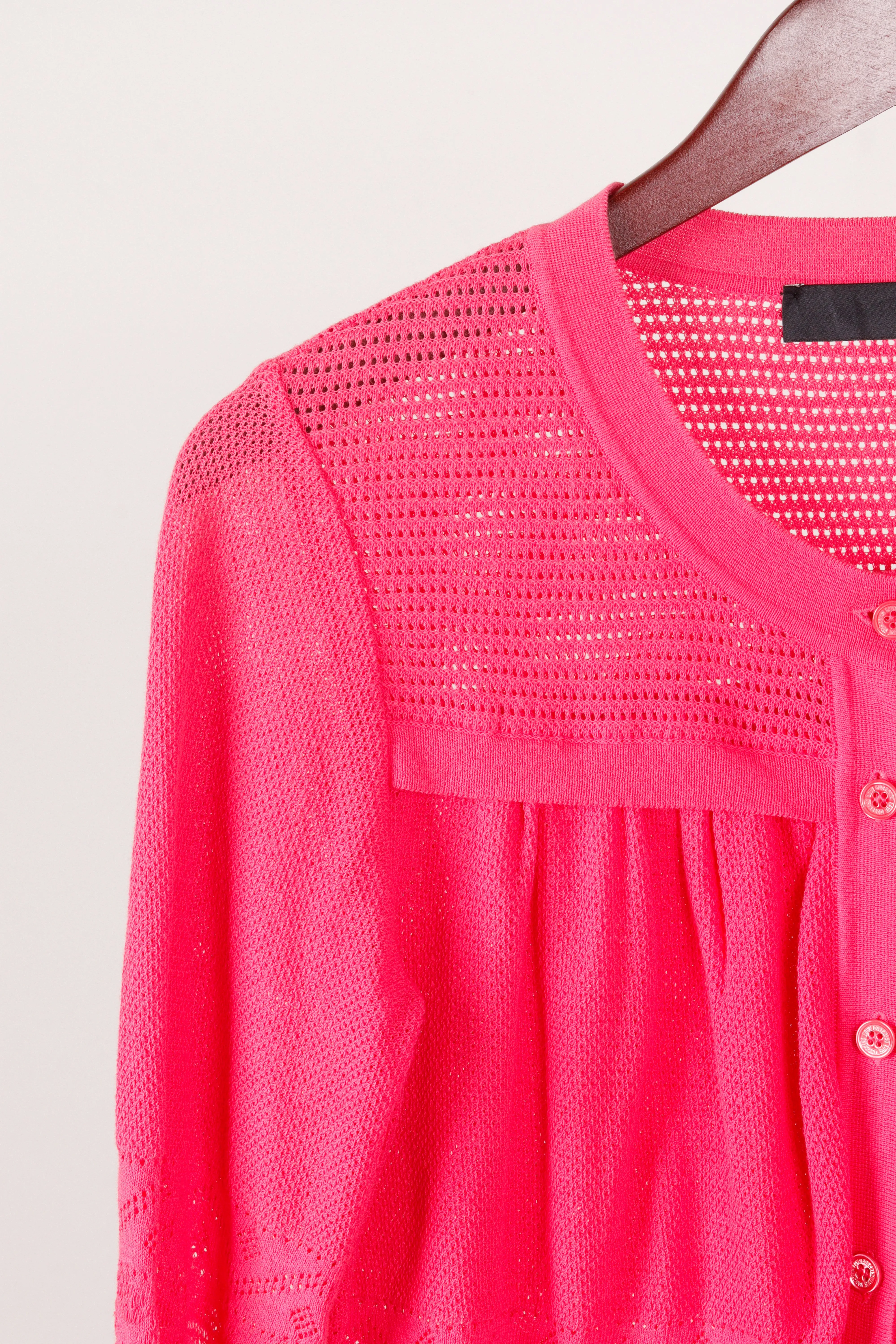 Love Moschino Womens 'Pattern Knit Mesh' Cardigan Pink