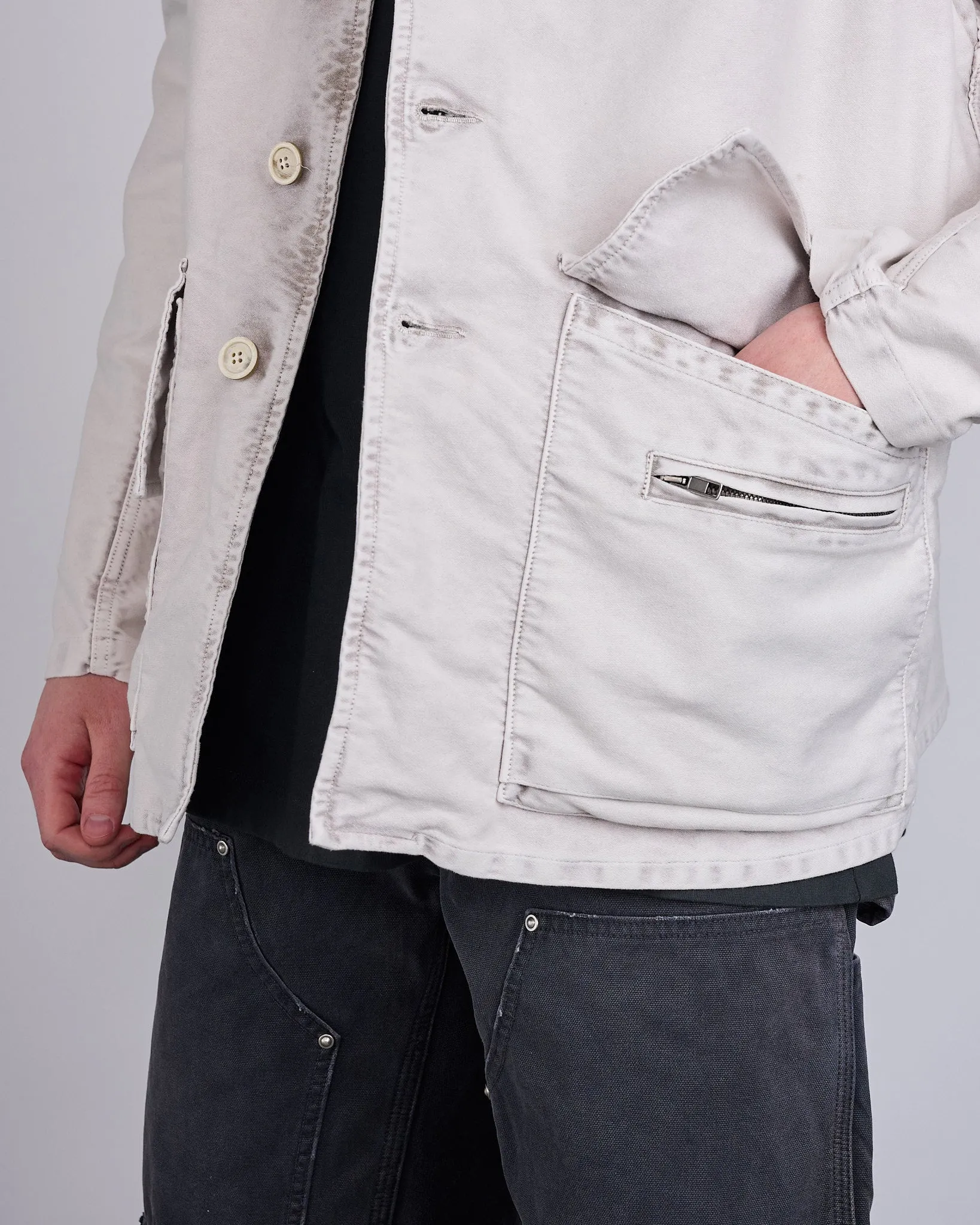 Maison Margiela Worker Moleskin Jacket Grey Wash