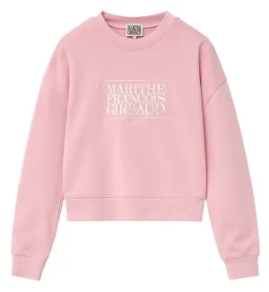 Marithe W Classic Logo Crop Sweatshirt (Baby Pink)