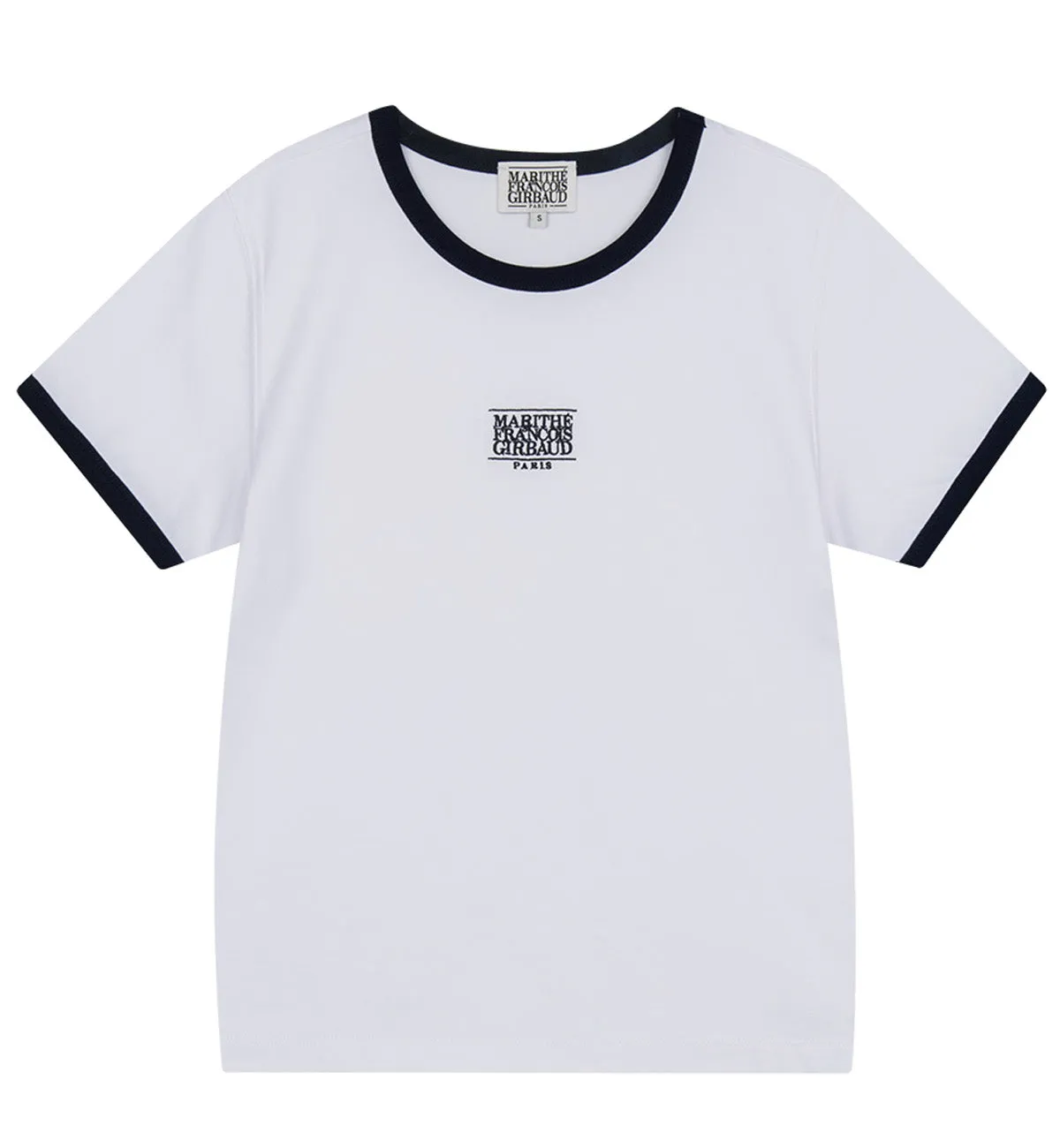 Marithe W Classic Logo Ringer T-Shirt (White)