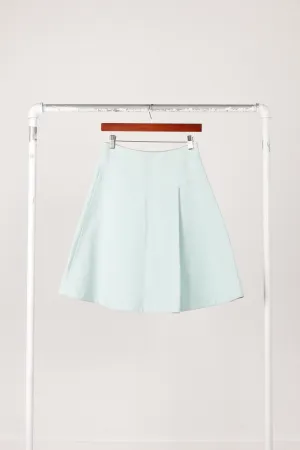 Marni 'Single Pleated' A-Line Skirt Blue