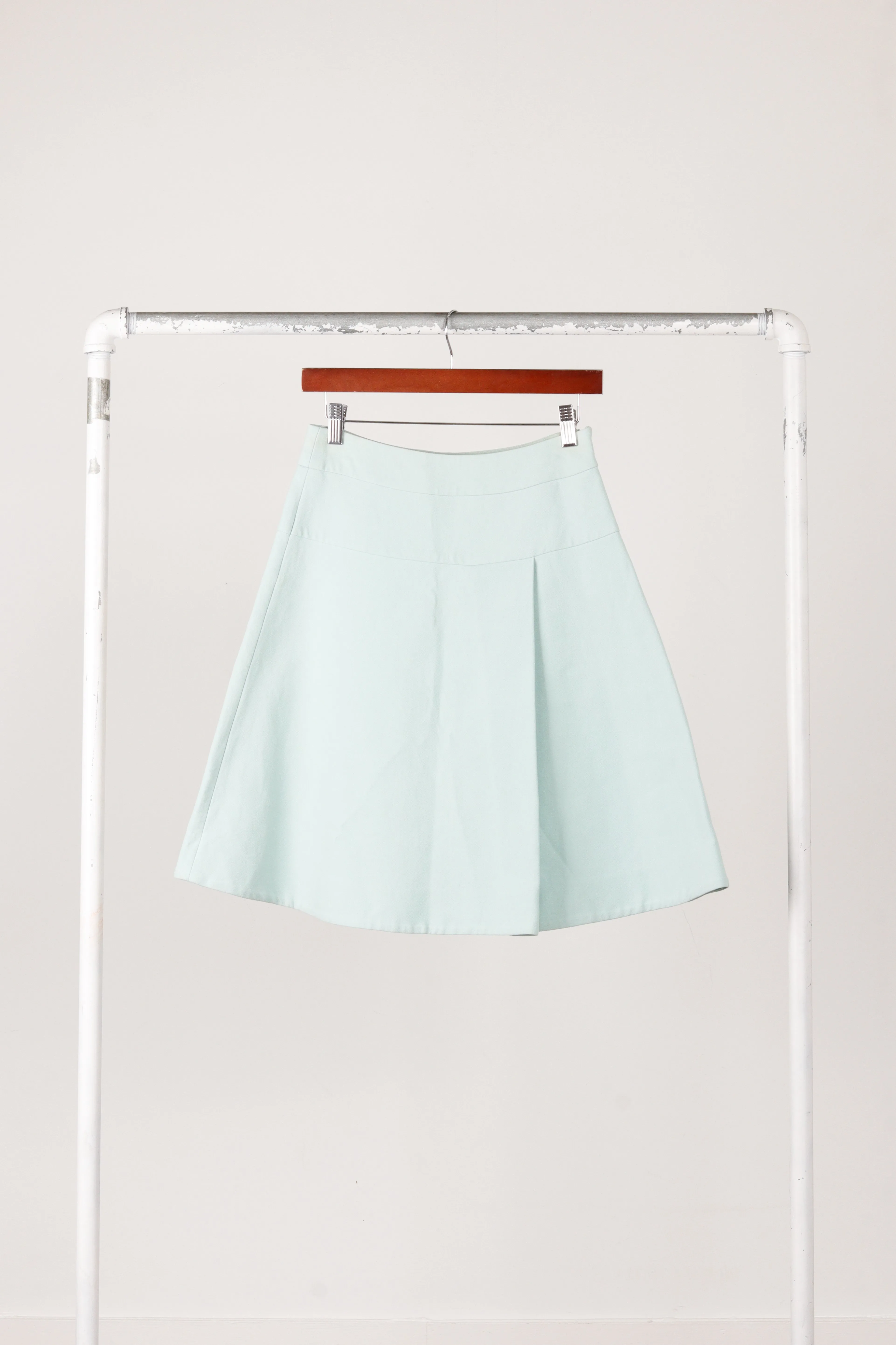 Marni 'Single Pleated' A-Line Skirt Blue