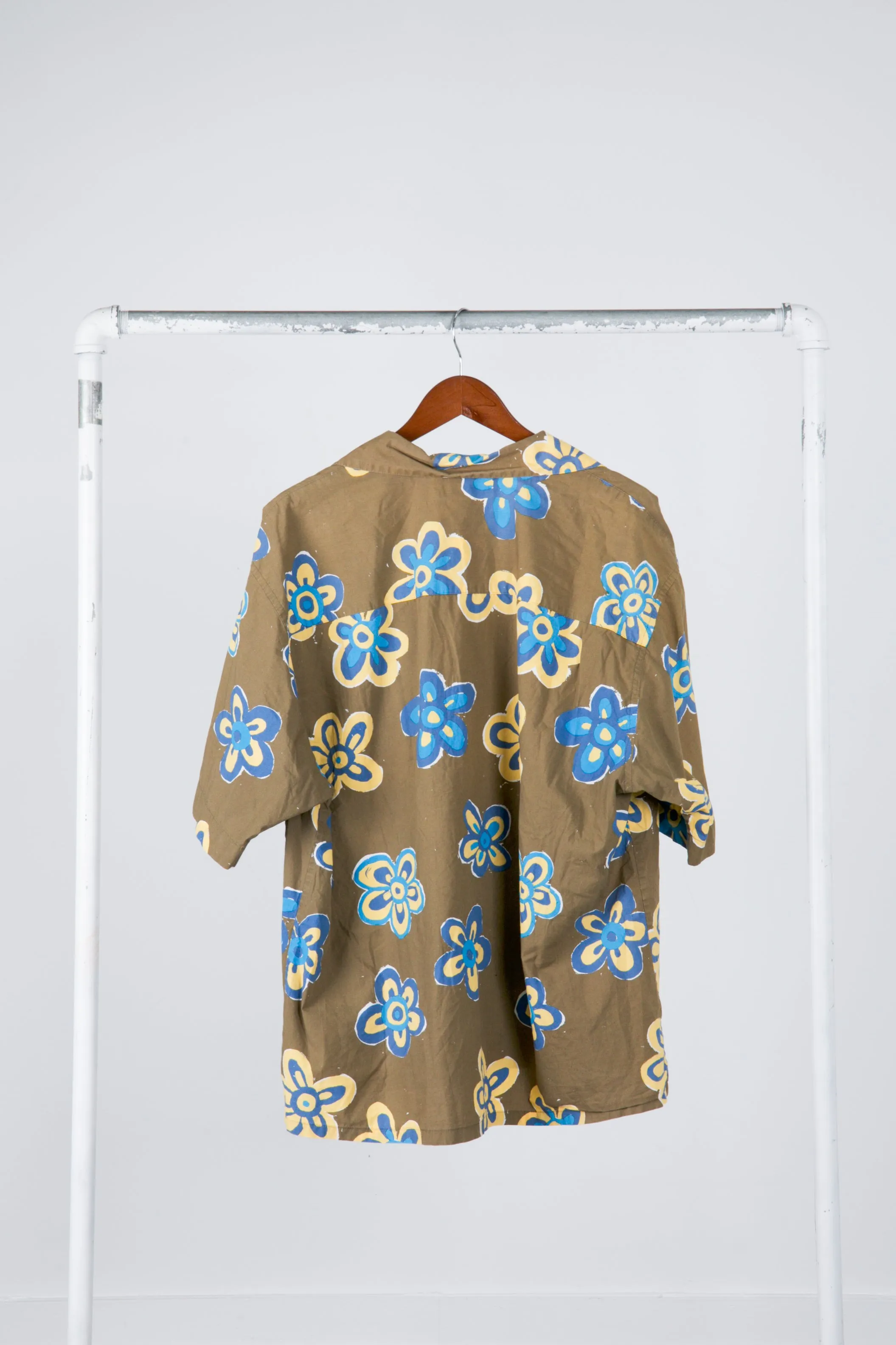 Marni x Uniqlo SS22 'Oversized Floral Print' S/S Shirt Olive (2022)