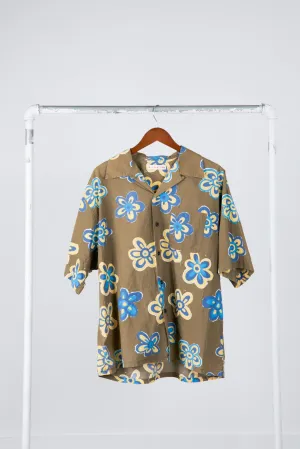 Marni x Uniqlo SS22 'Oversized Floral Print' S/S Shirt Olive (2022)