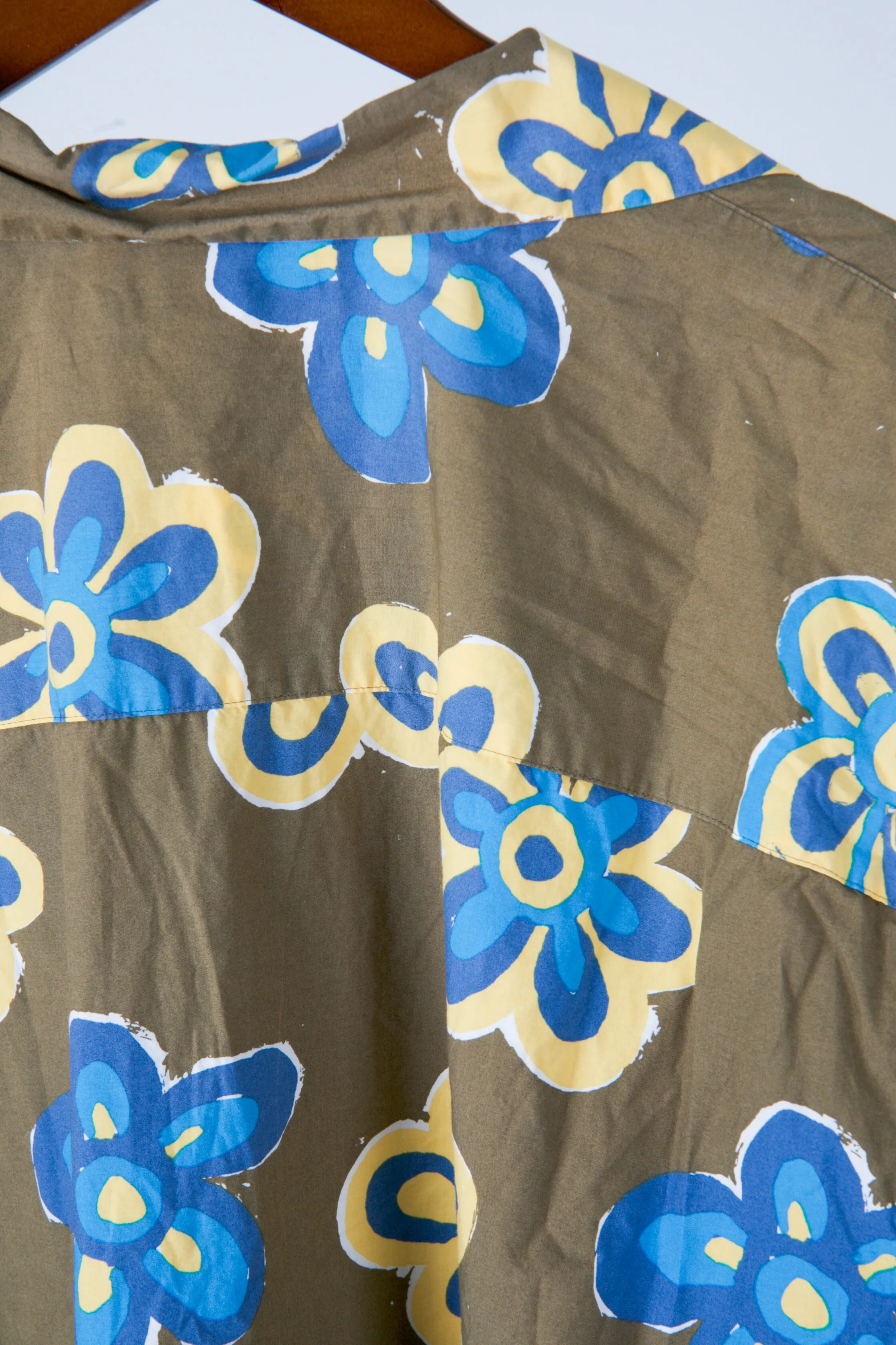 Marni x Uniqlo SS22 'Oversized Floral Print' S/S Shirt Olive (2022)