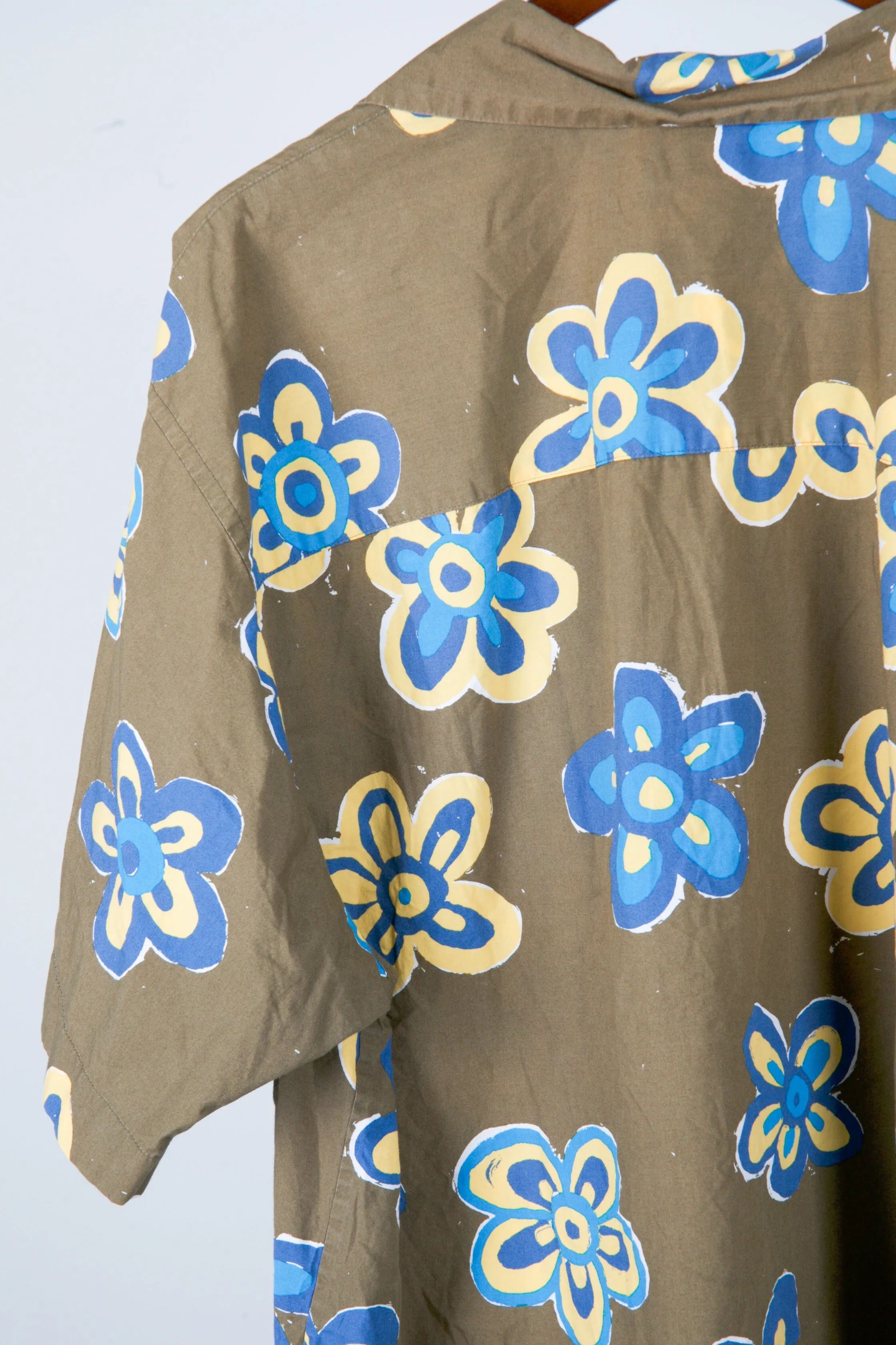 Marni x Uniqlo SS22 'Oversized Floral Print' S/S Shirt Olive (2022)