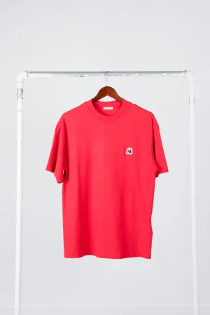 Moncler SS20 'Rubber Patch Logo Maglia' T-Shirt Red (2020)