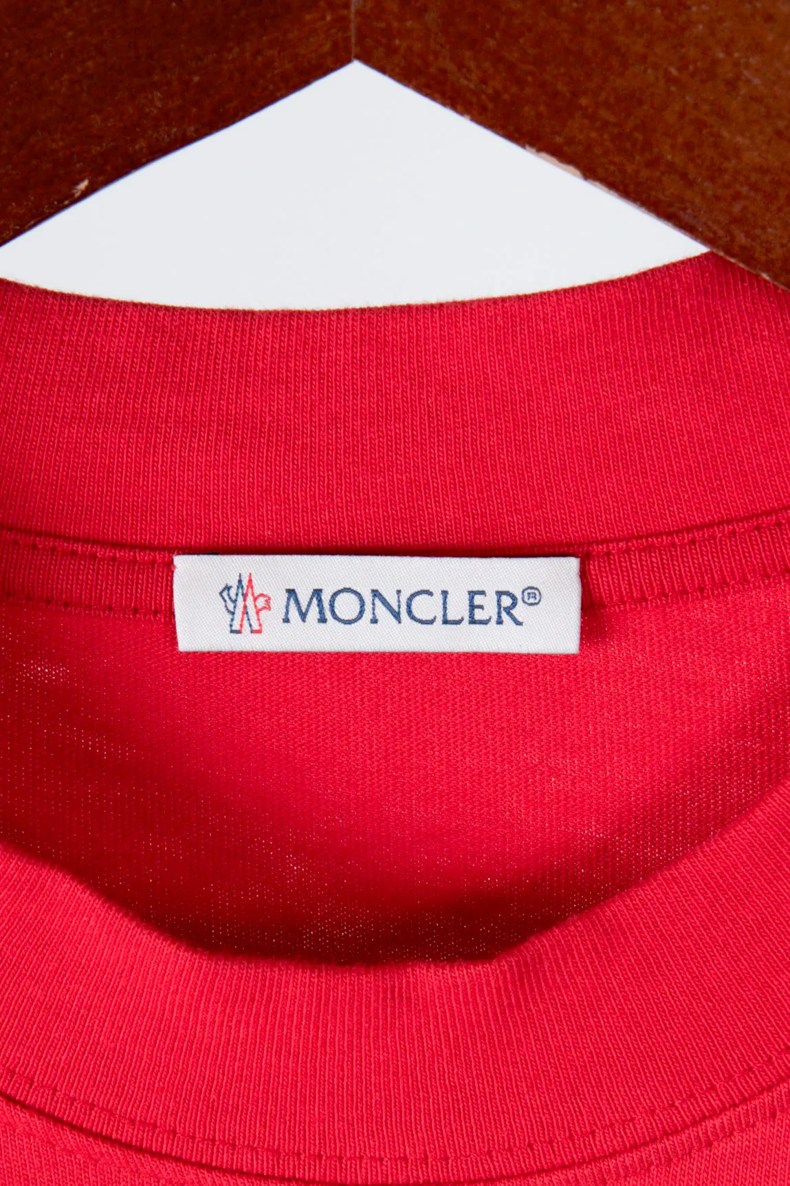 Moncler SS20 'Rubber Patch Logo Maglia' T-Shirt Red (2020)