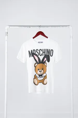 Moschino FW17 'Playboy Teddy Bear Print' T-Shirt White (2017)