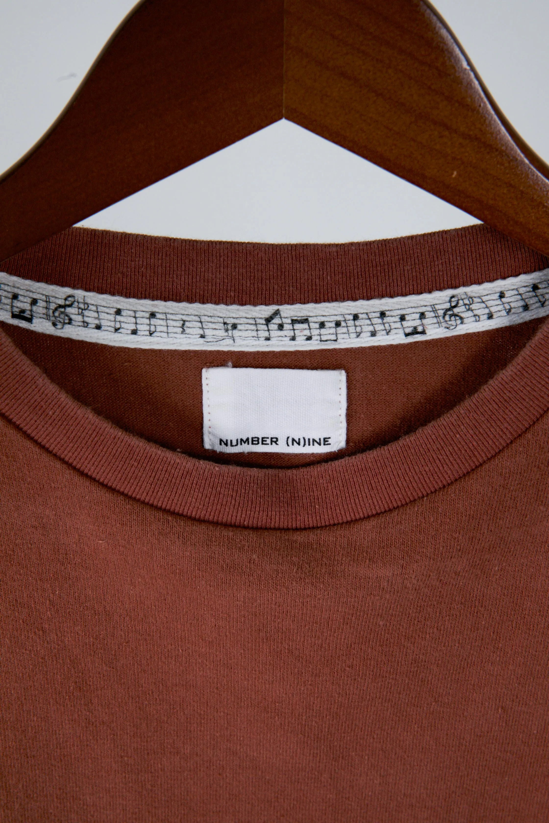 Number (N)ine 'Sheet Music Collar' Jersey T-Shirt Brown