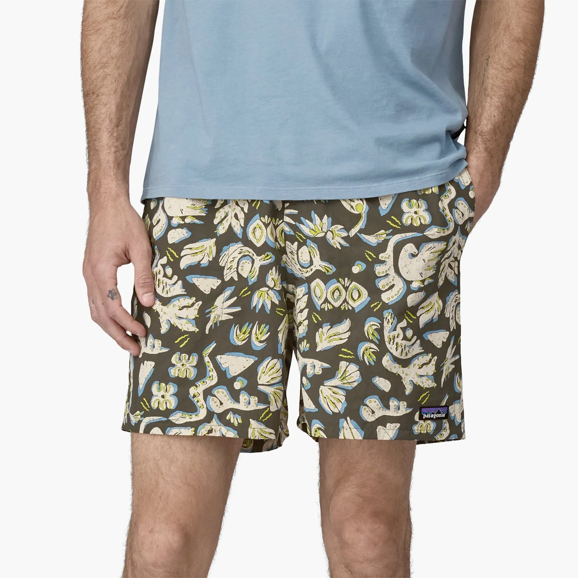 Patagonia M's Baggies Shorts 5 Across Oceans: Pine Needle Green Sale