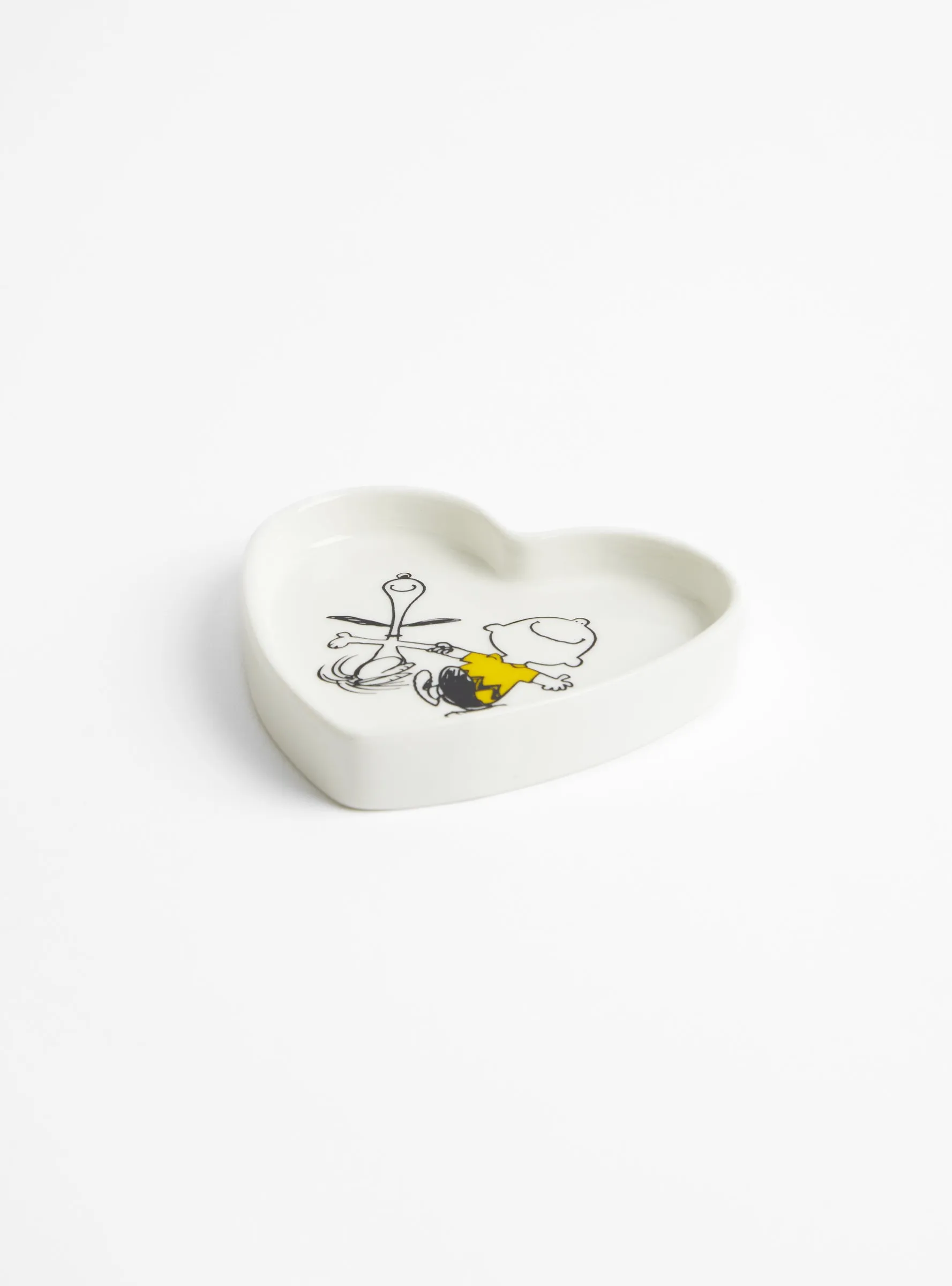 Peanuts Snoopy Heart Shaped Dance Trinket Dish White