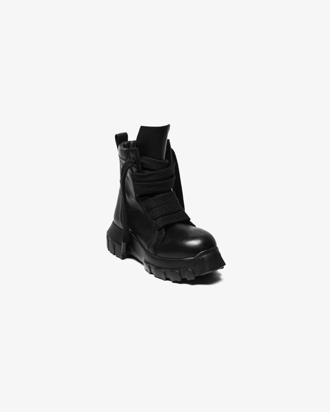 Rick Owens Jumbo Laced Bozo Tractor Chunky Boots in Blacis