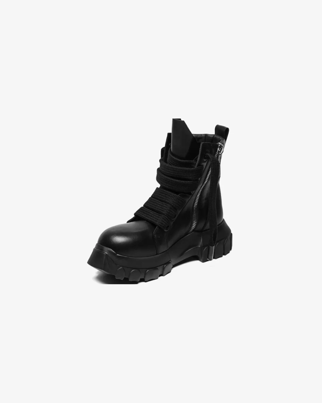 Rick Owens Jumbo Laced Bozo Tractor Chunky Boots in Blacis