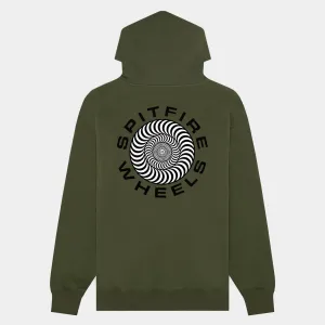 SPITFIRE CLASSIC '87 SWIRL FILL ZIP HOODIE - ARMY/BLACK
