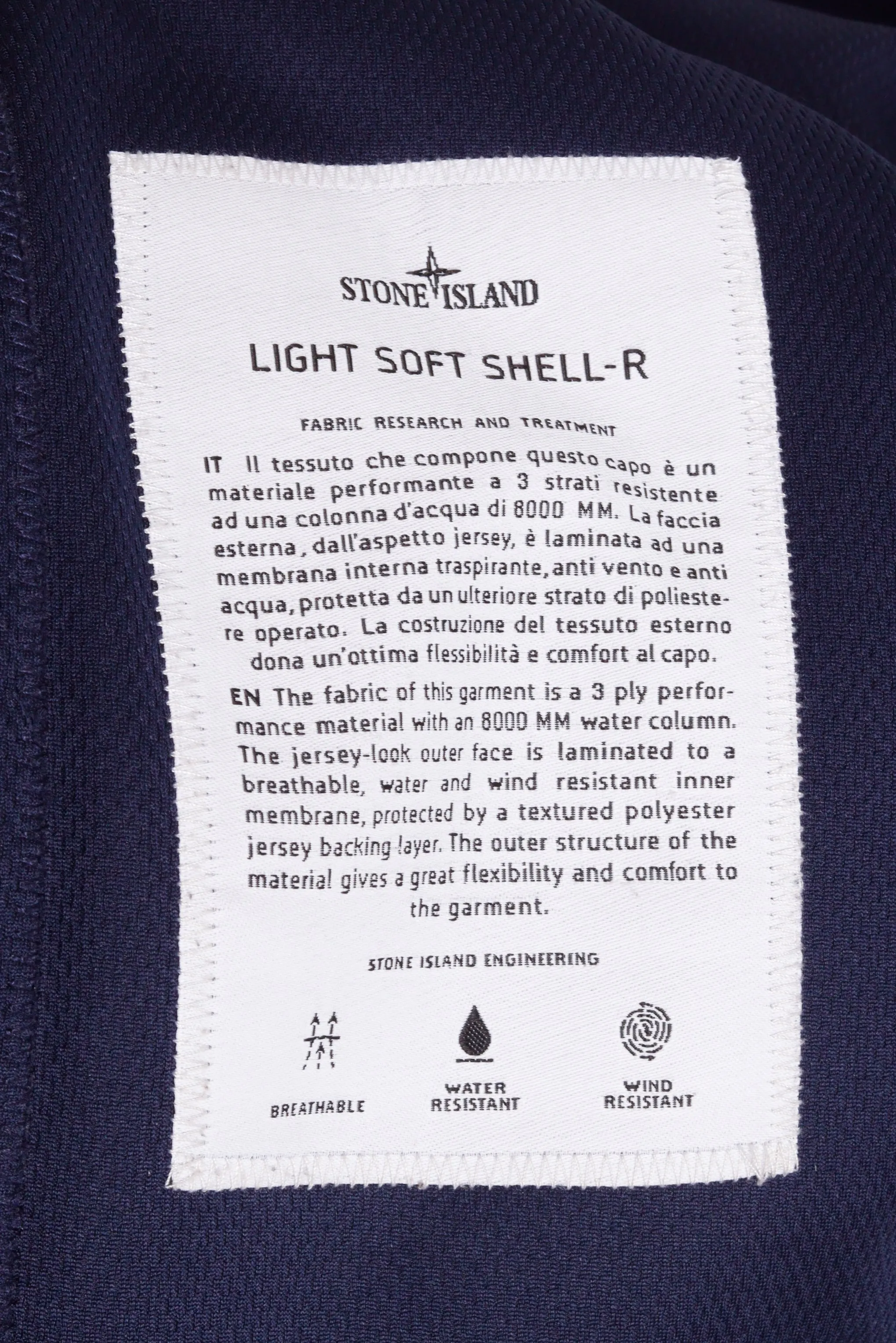 Stone Island FW16 'Soft Shell-R' Hooded Jacket Navy (2016)