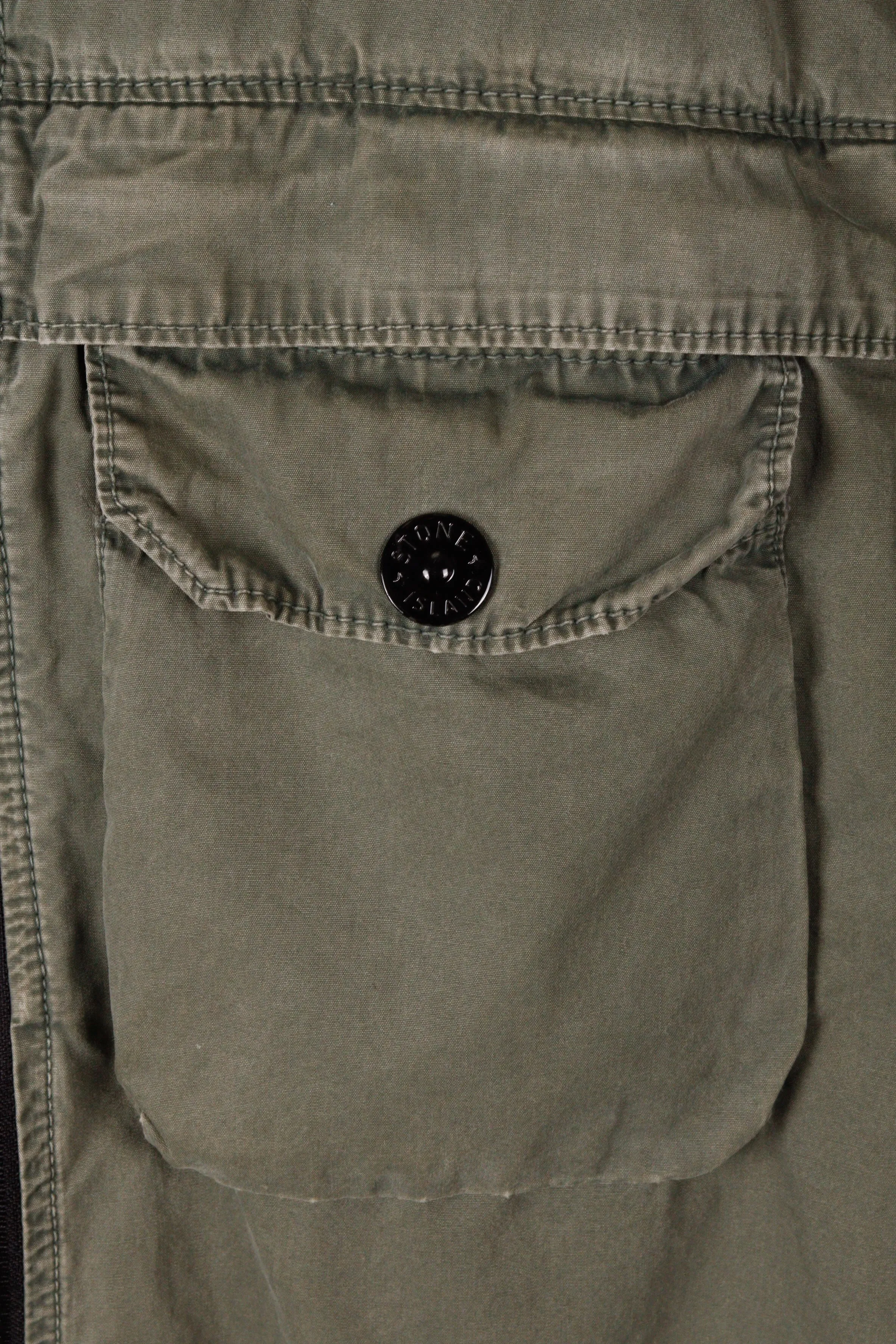 Stone Island FW21 'Zip Pocket Garment Dyed' Overshirt Olive (2021)