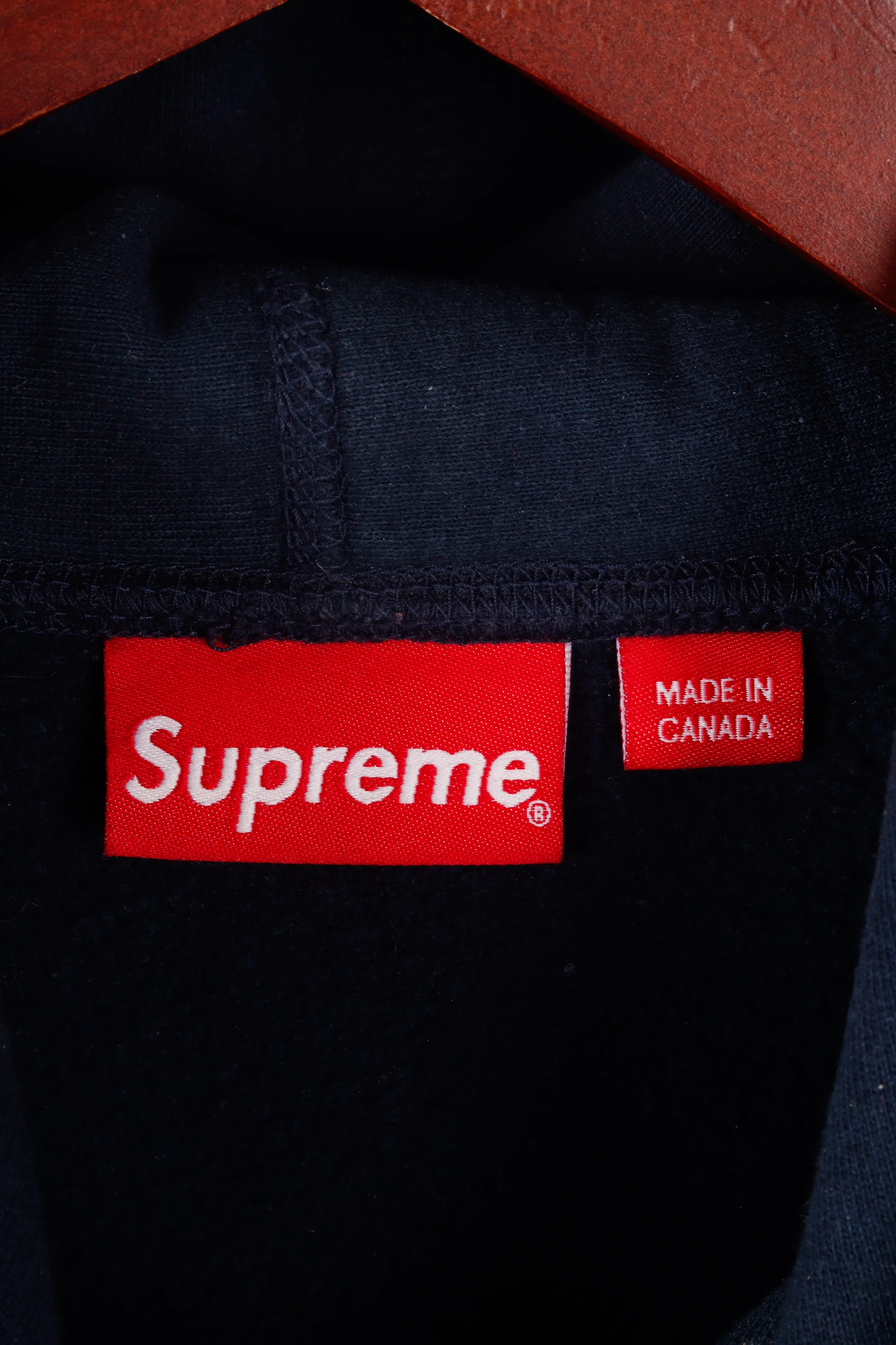 Supreme FW19 'Paisley Box Logo' Hooded Sweatshirt Navy (2019)