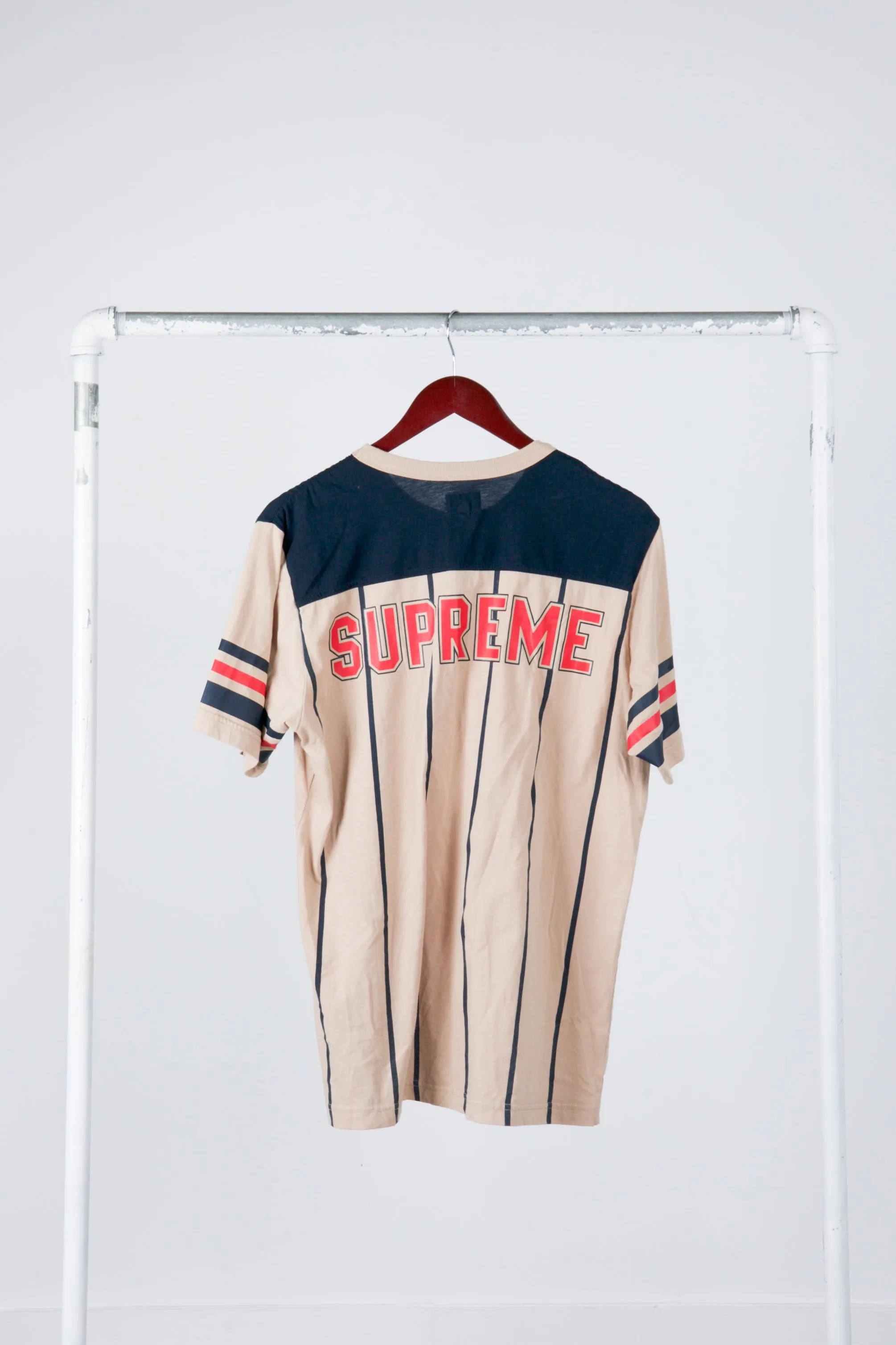 Supreme SS17 'Pinstripe Football' S/S Top Tan (2017)