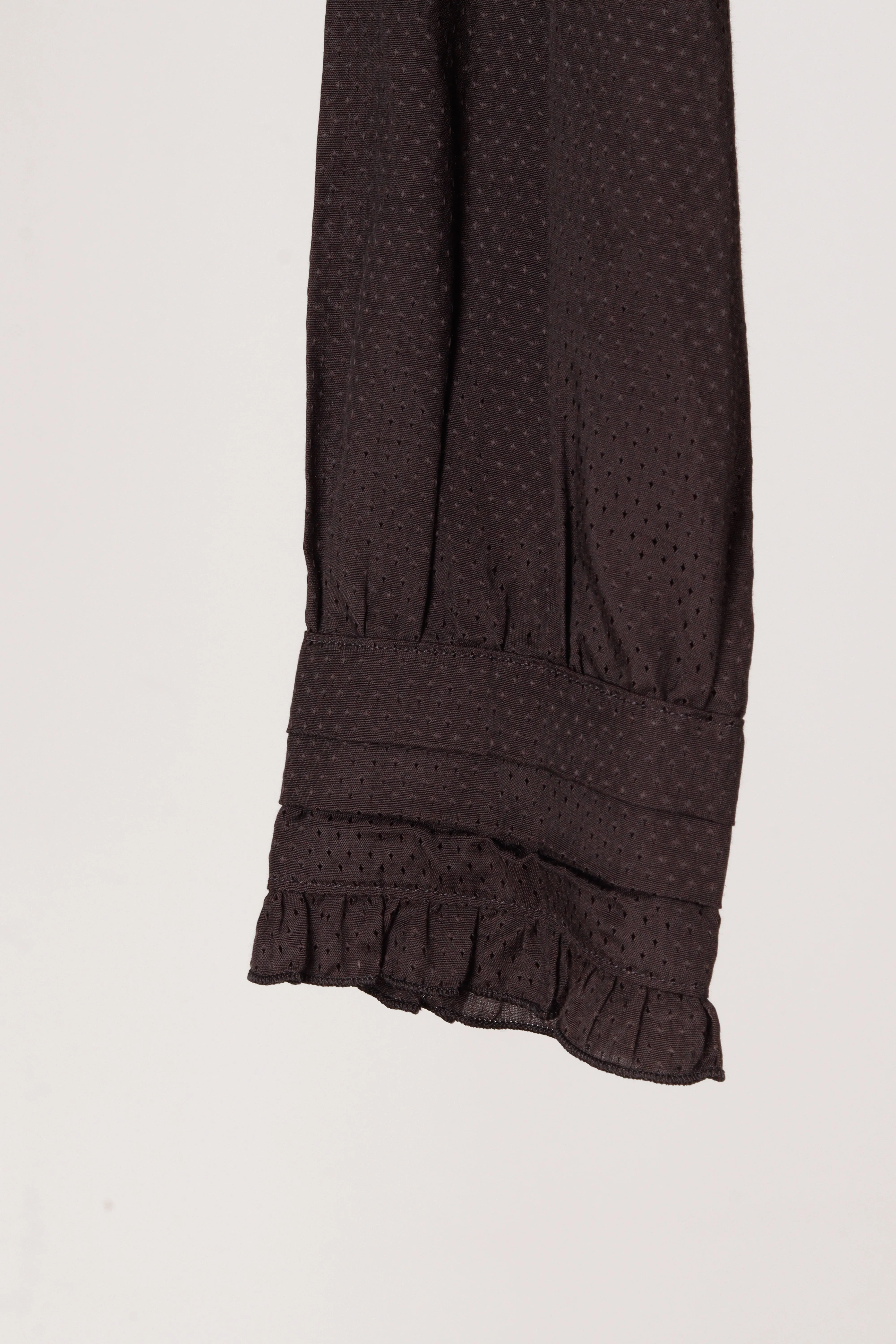 THEE HYSTERIC XXX 'Pleated Ruffle Collar' Shirt Black