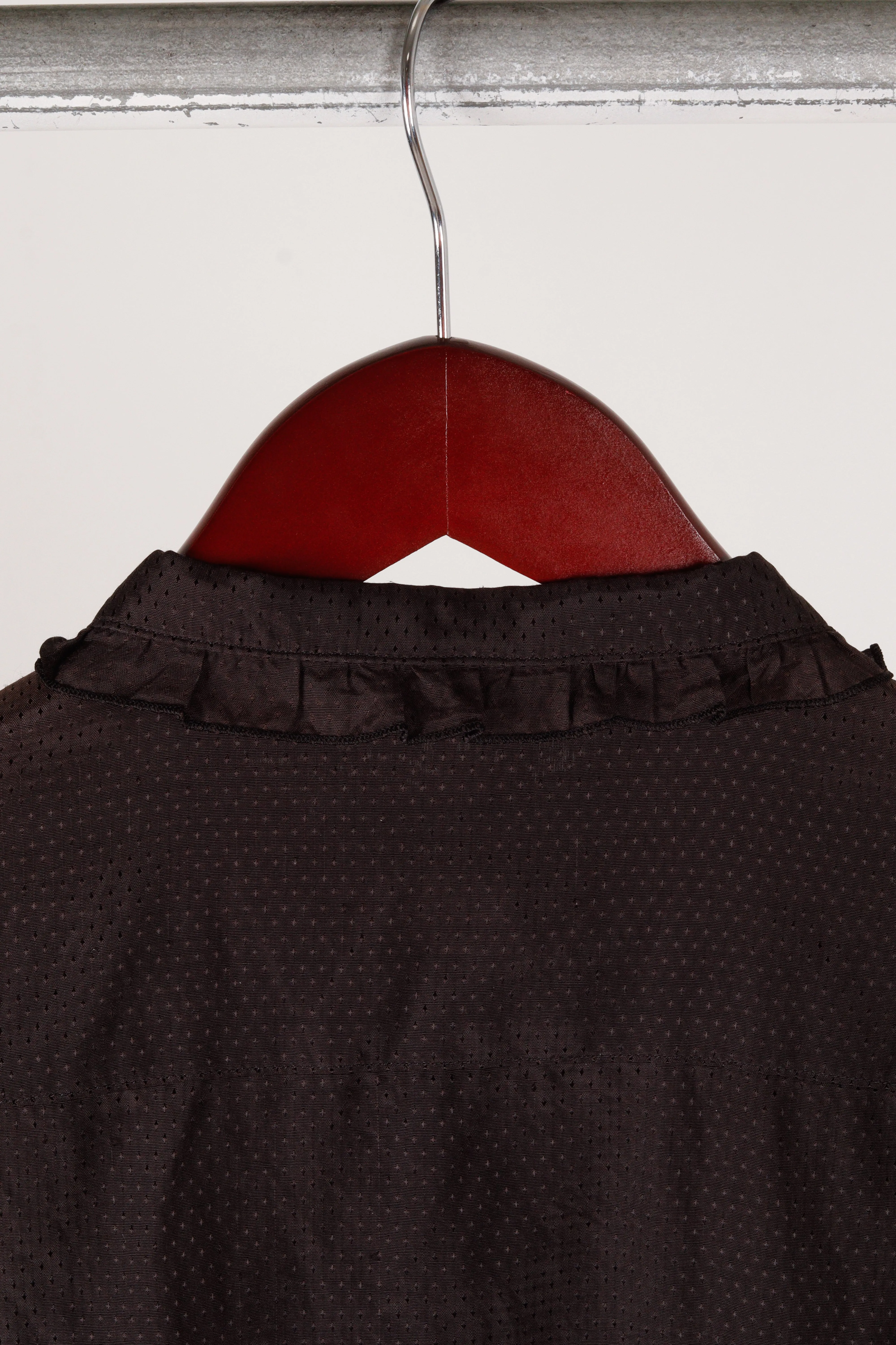 THEE HYSTERIC XXX 'Pleated Ruffle Collar' Shirt Black