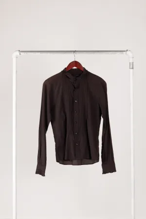 THEE HYSTERIC XXX 'Pleated Ruffle Collar' Shirt Black