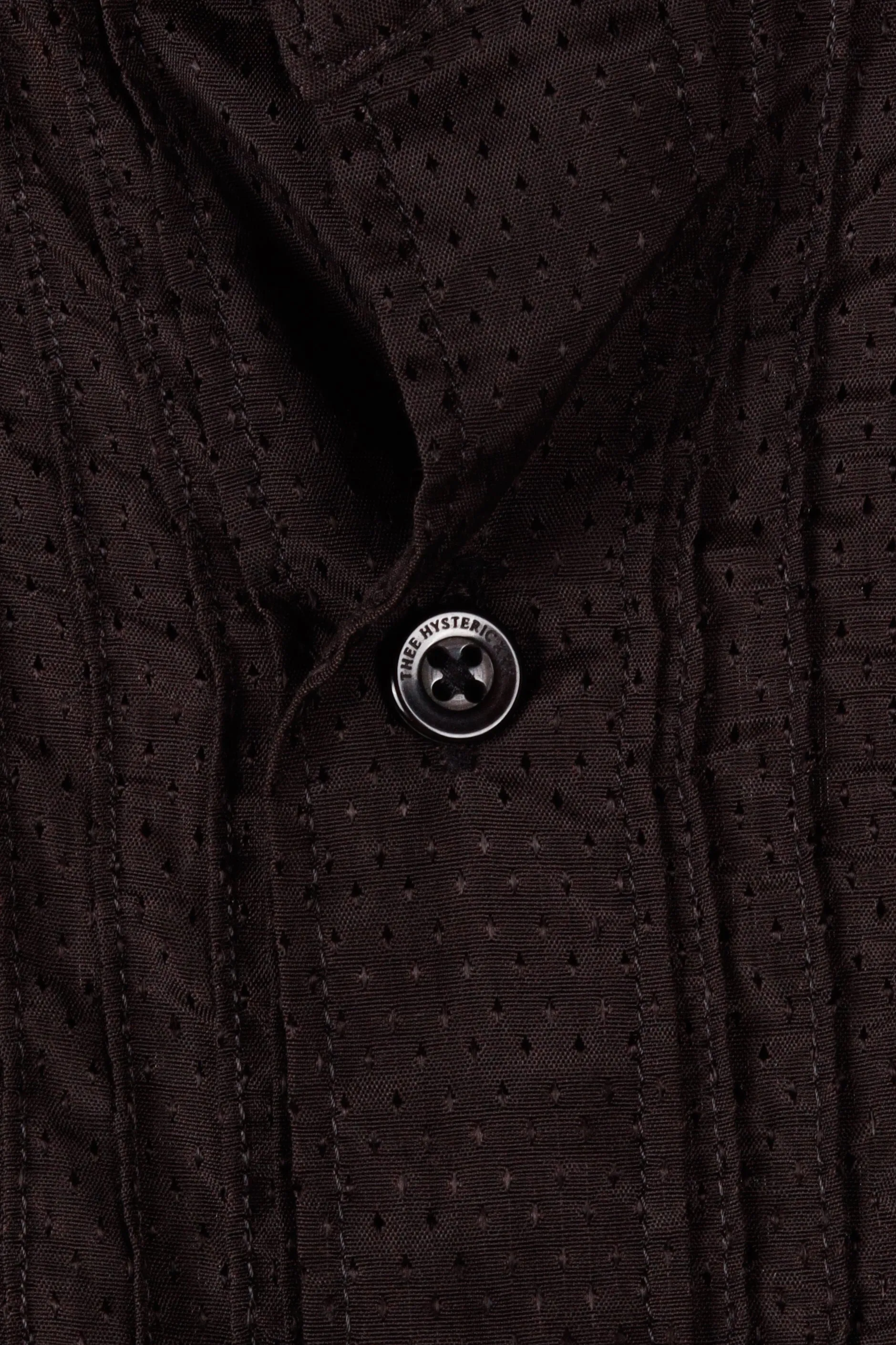 THEE HYSTERIC XXX 'Pleated Ruffle Collar' Shirt Black