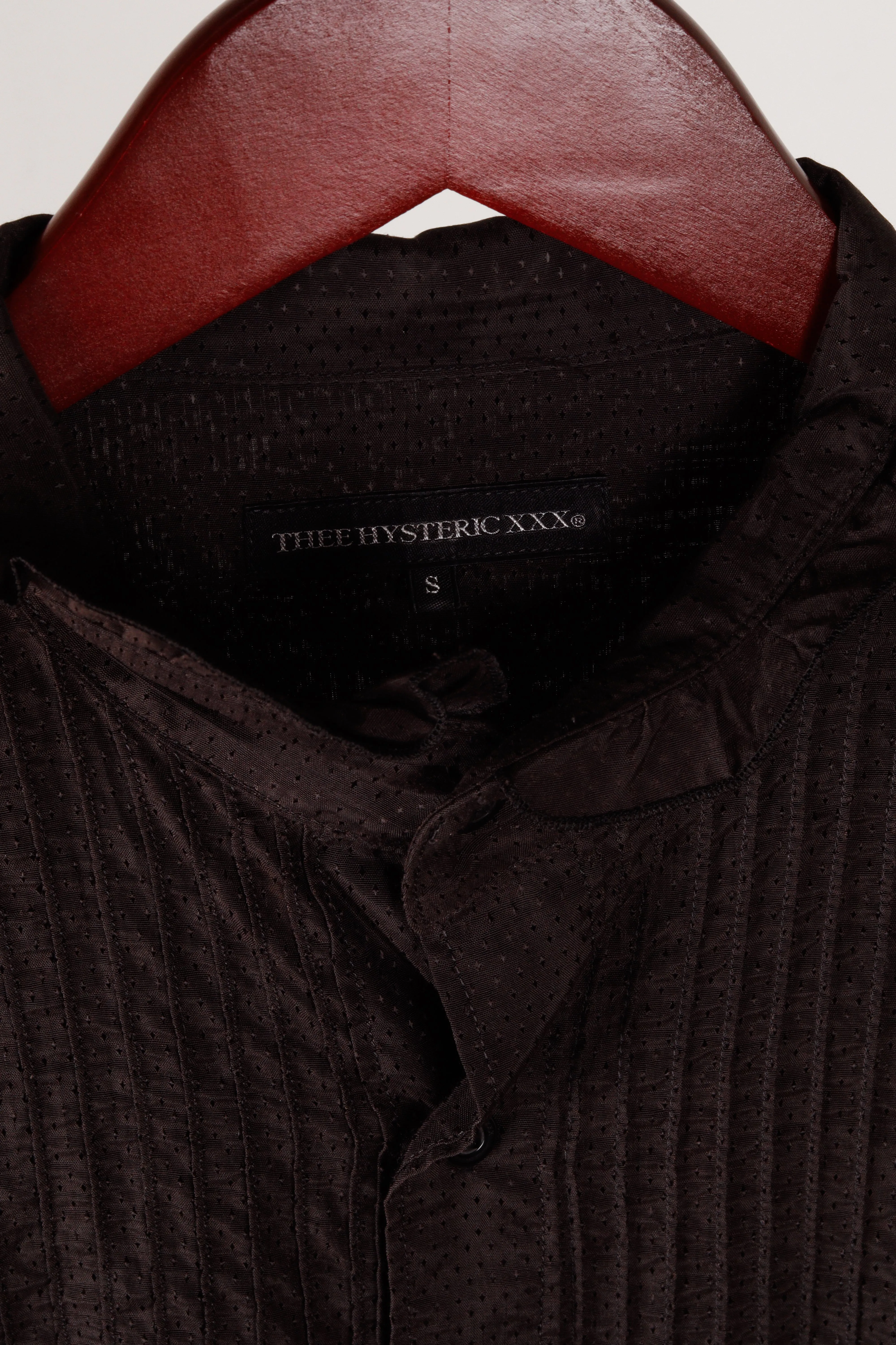 THEE HYSTERIC XXX 'Pleated Ruffle Collar' Shirt Black