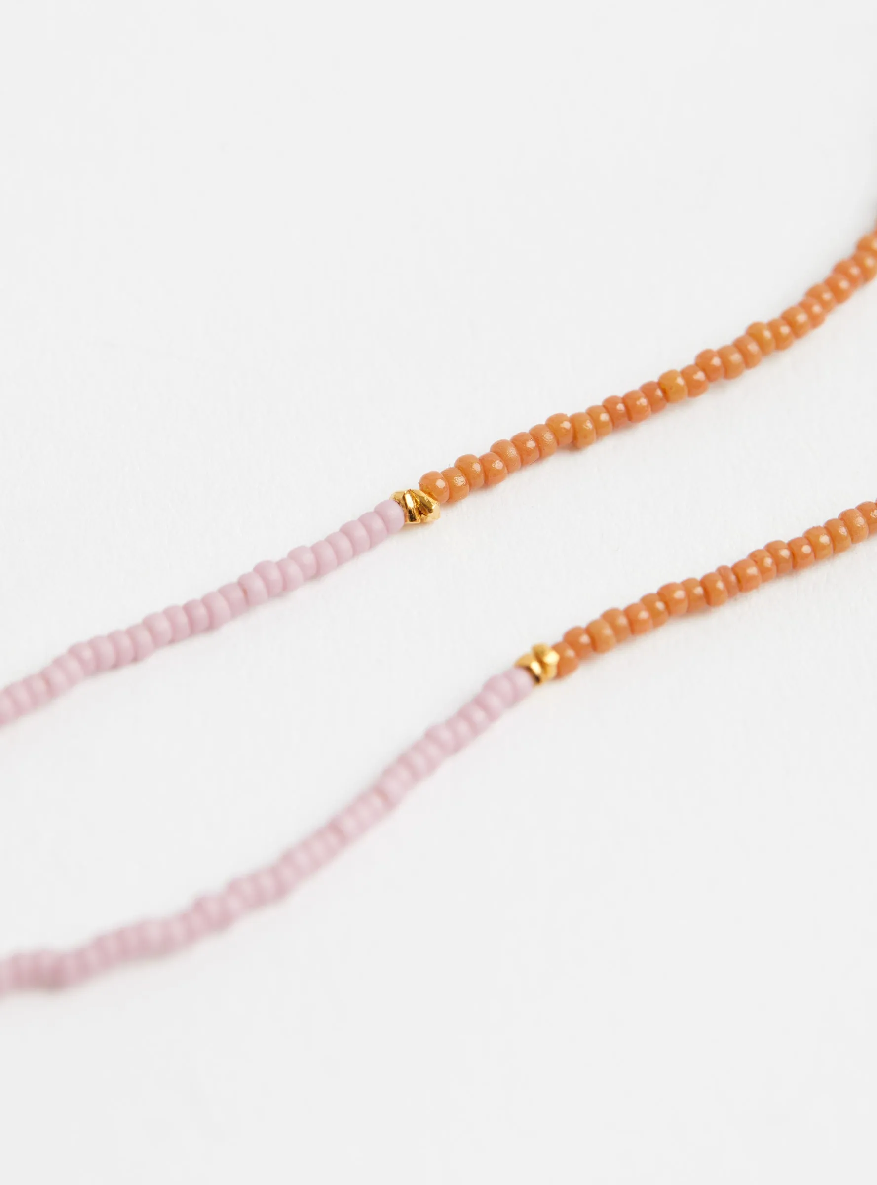 Tiny Pressed Bead Necklace Turquoise